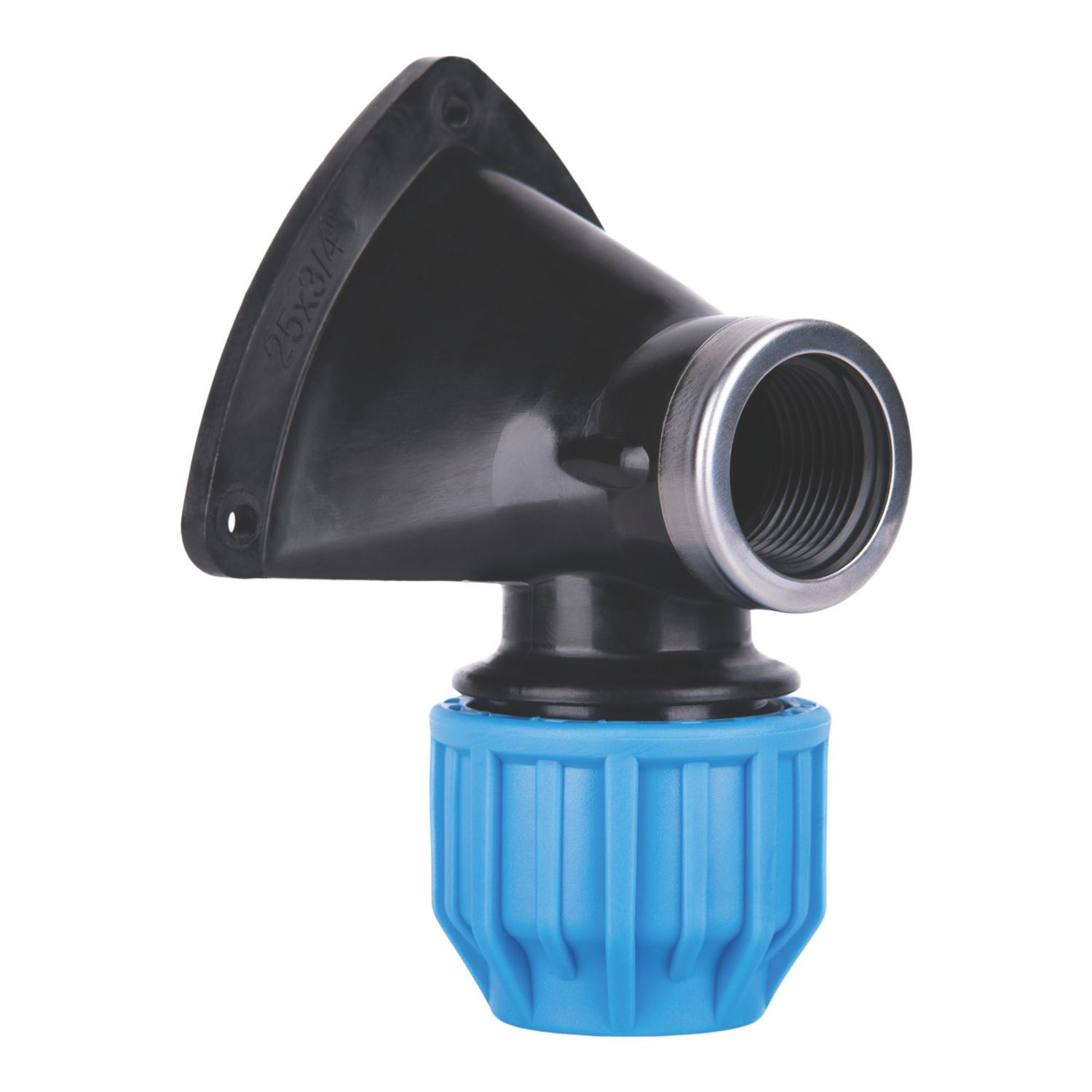 Flomasta MDPE Wall Plate Elbow 25mm x 3/4" (601CV)