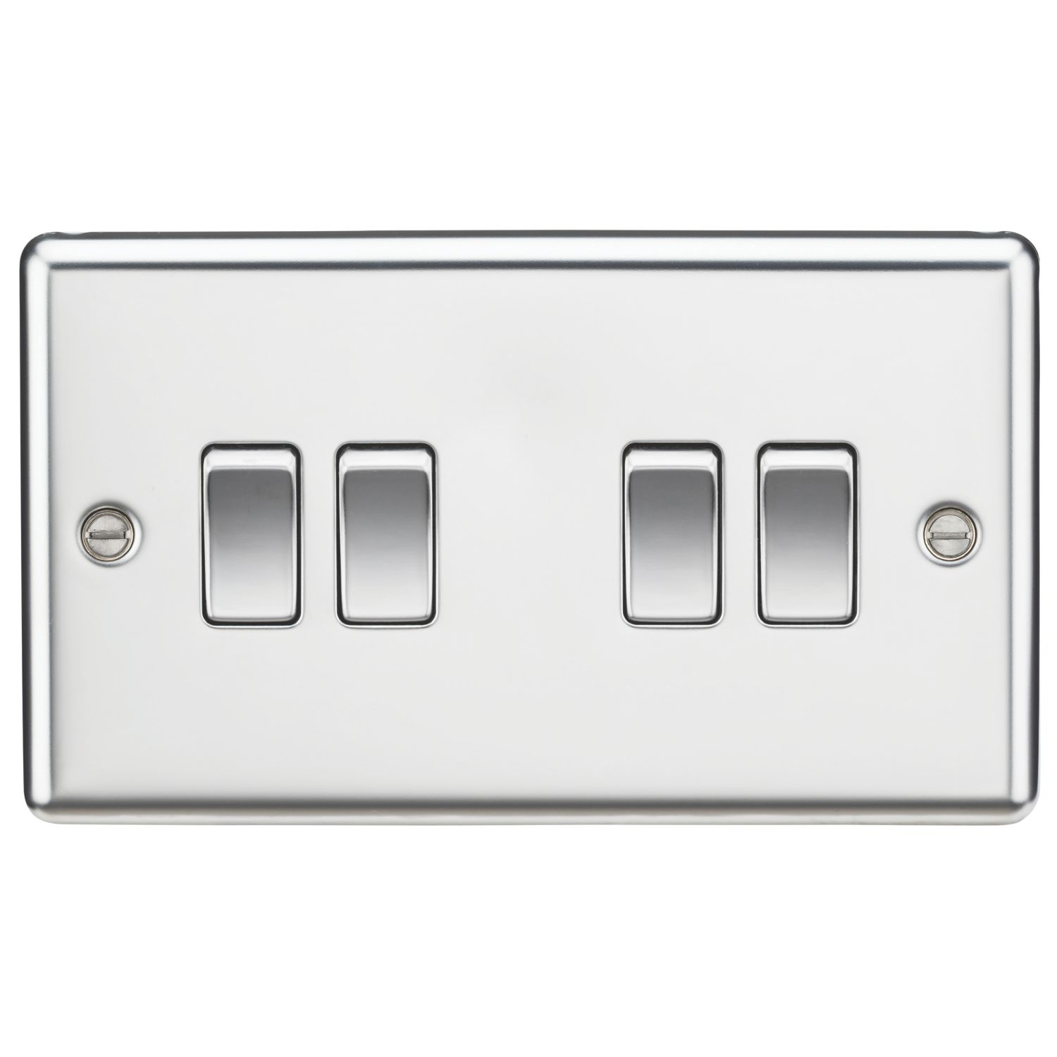 Knightsbridge 10AX 4-Gang 2-Way Light Switch Polished Chrome (603VF)