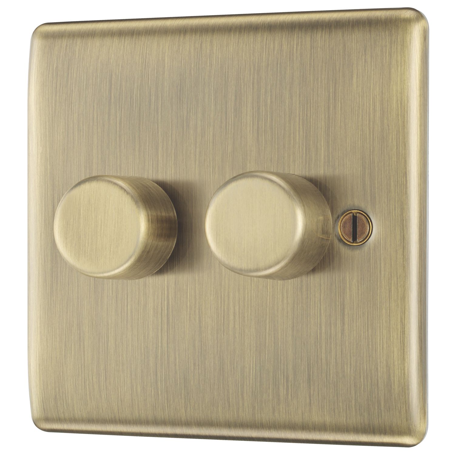 British General Nexus Metal 2-Gang 2-Way LED Dimmer Switch Antique Brass (604CH)
