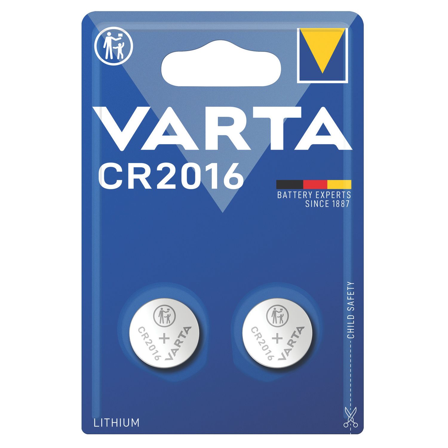 Varta CR2016 3V Coin Cell Lithium Battery 2 Pack (605HK)
