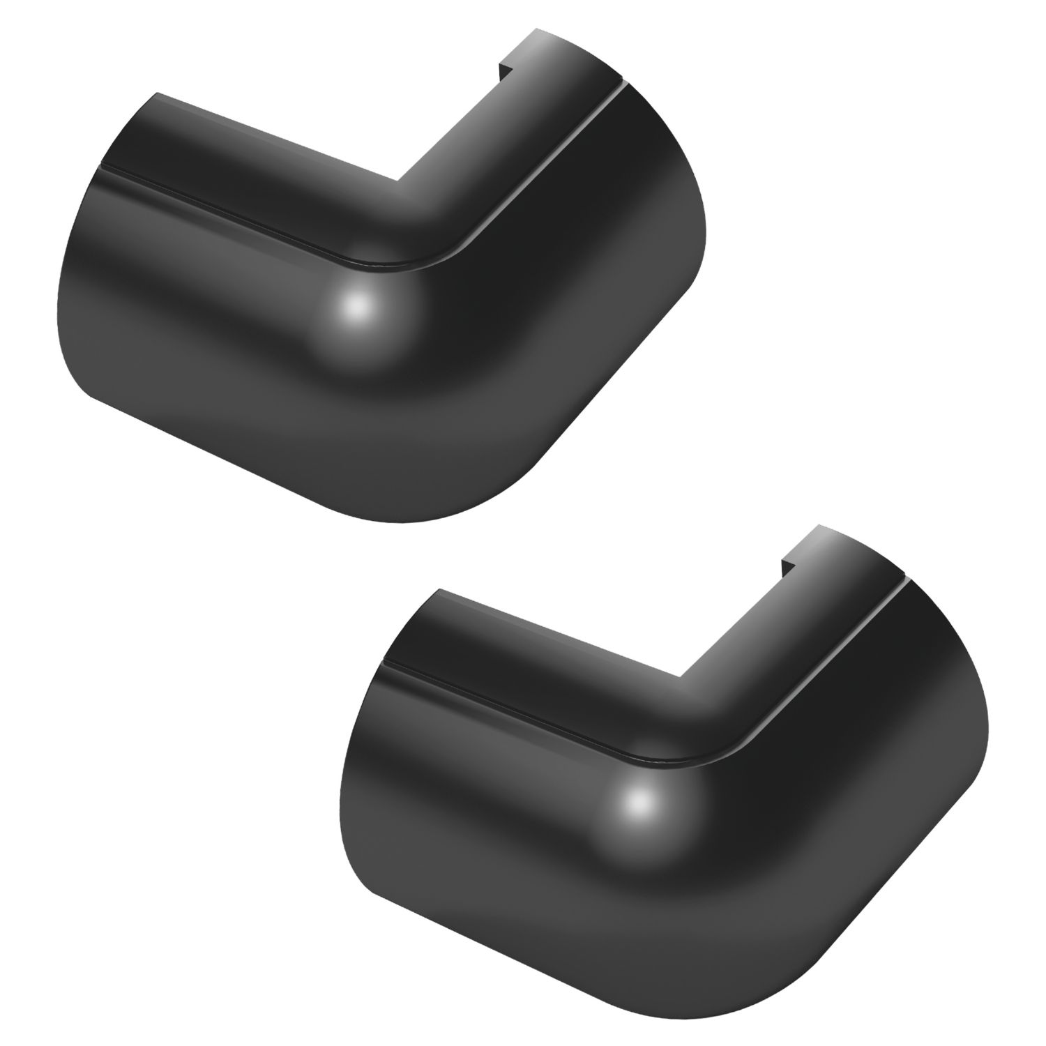 D-Line Black Mini Trunking External Bends 30mm x 15mm 2 Pack (605RA)