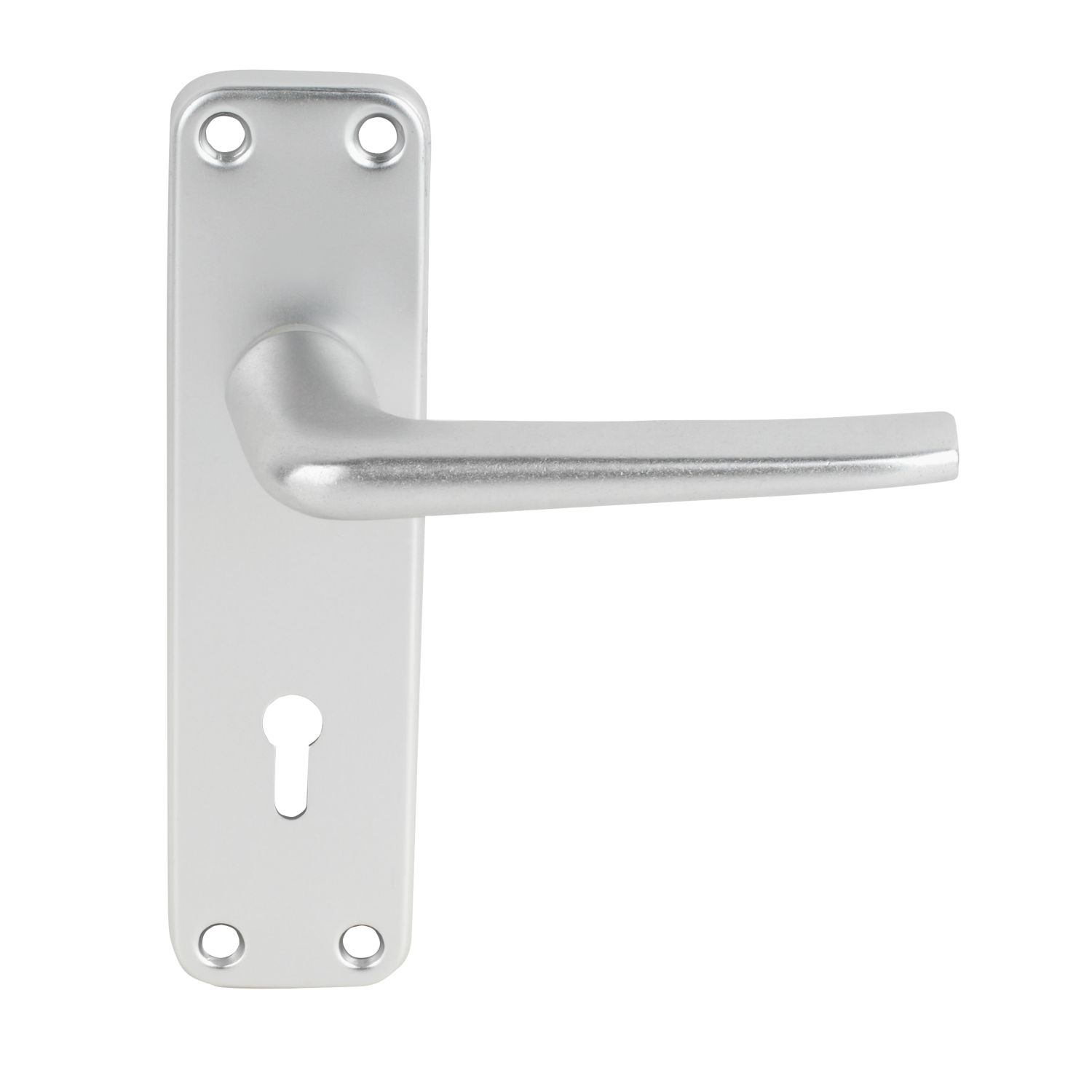 Smith & Locke 2000 Series Fire Rated Lock Door Handle Set Pair Satin Aluminium (6060J)