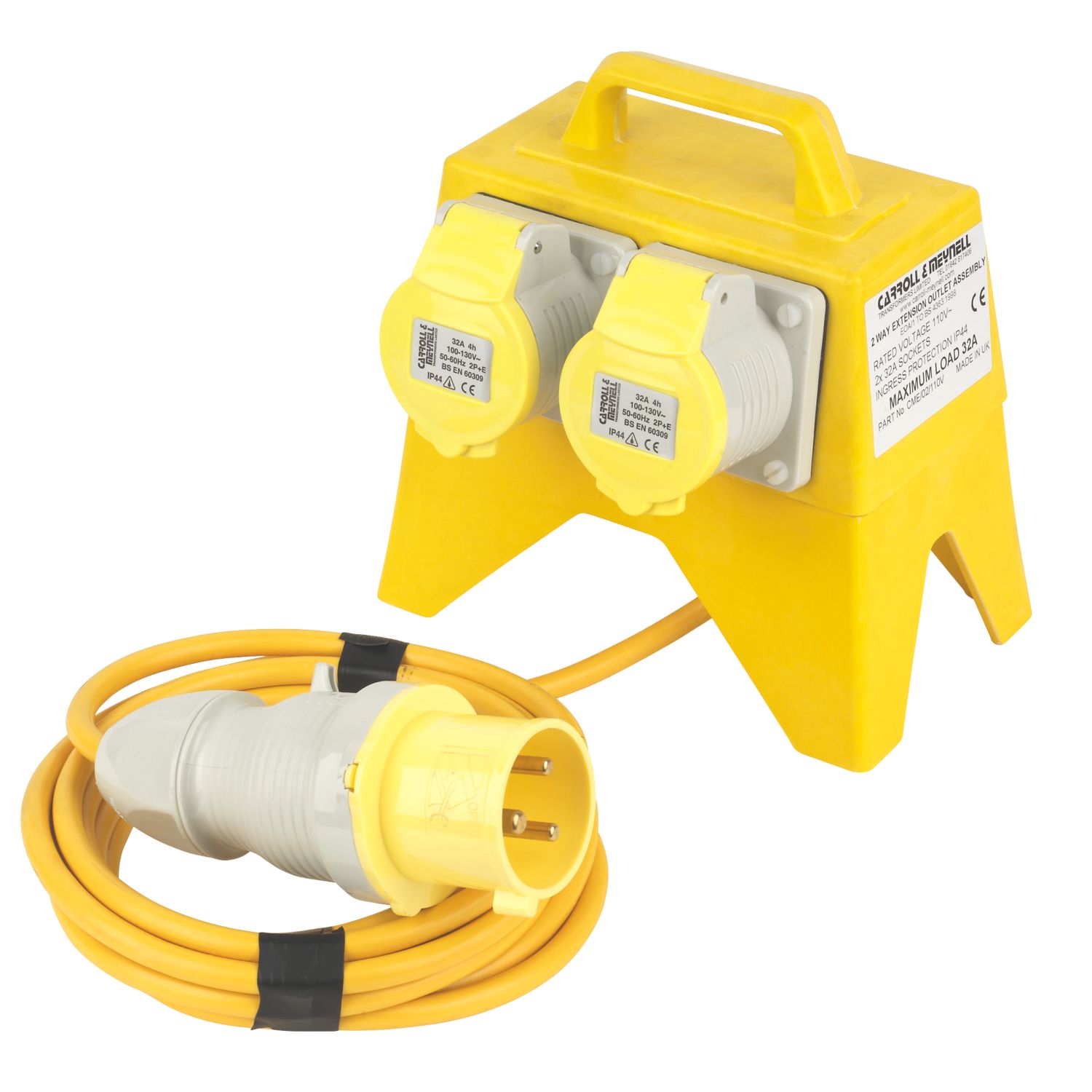 Carroll & Meynell 32A 2-Way Splitter Distribution Unit 5m 110V (60761)