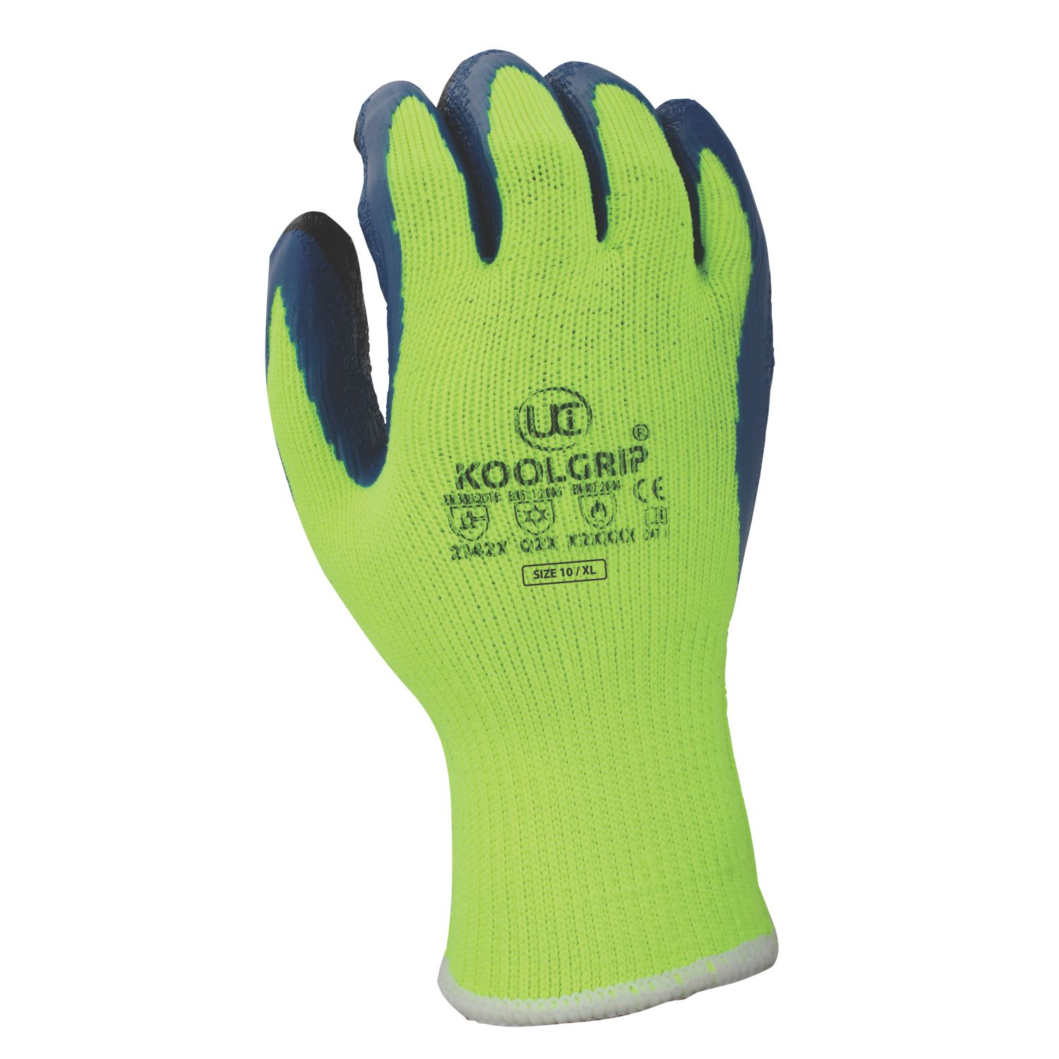 UCI KoolGrip Thermal Latex Grip Gloves Yellow X Large (607JJ)