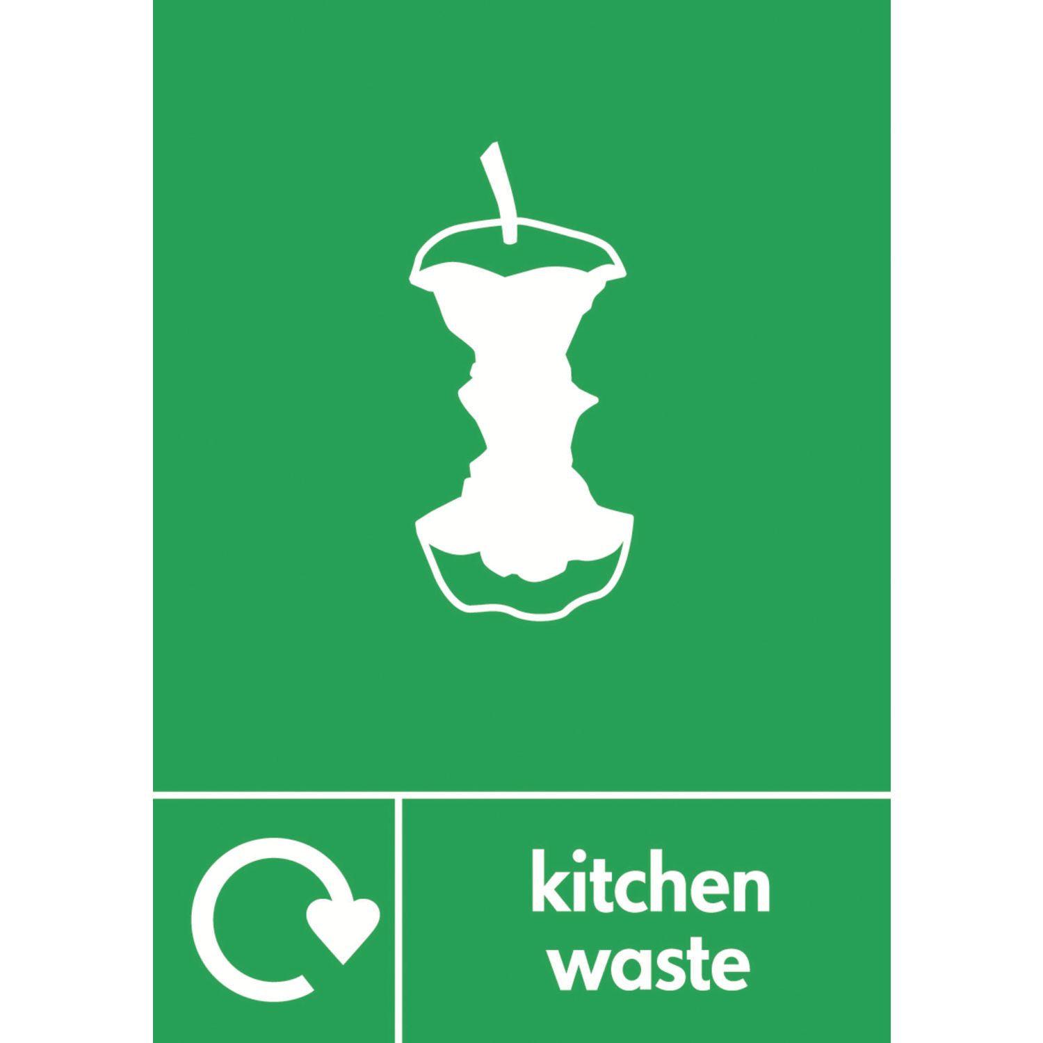 Essentials Kitchen Waste Recycling Sign 297mm x 210mm (610YU)