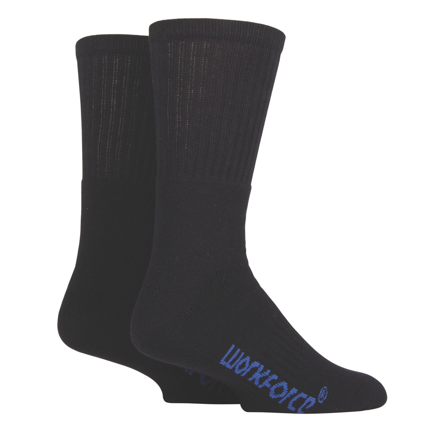 SockShop Cushioned Foot Work Socks Black 6-11 2 Pairs (6111H)