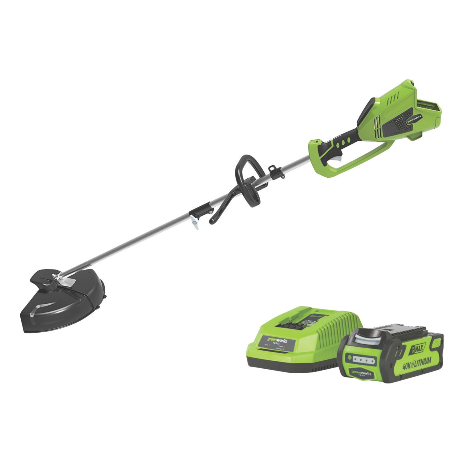 Greenworks GWGD40BCK2 40V 1 x 2.0Ah Li-Ion Brushless Cordless Line Trimmer (611KT)