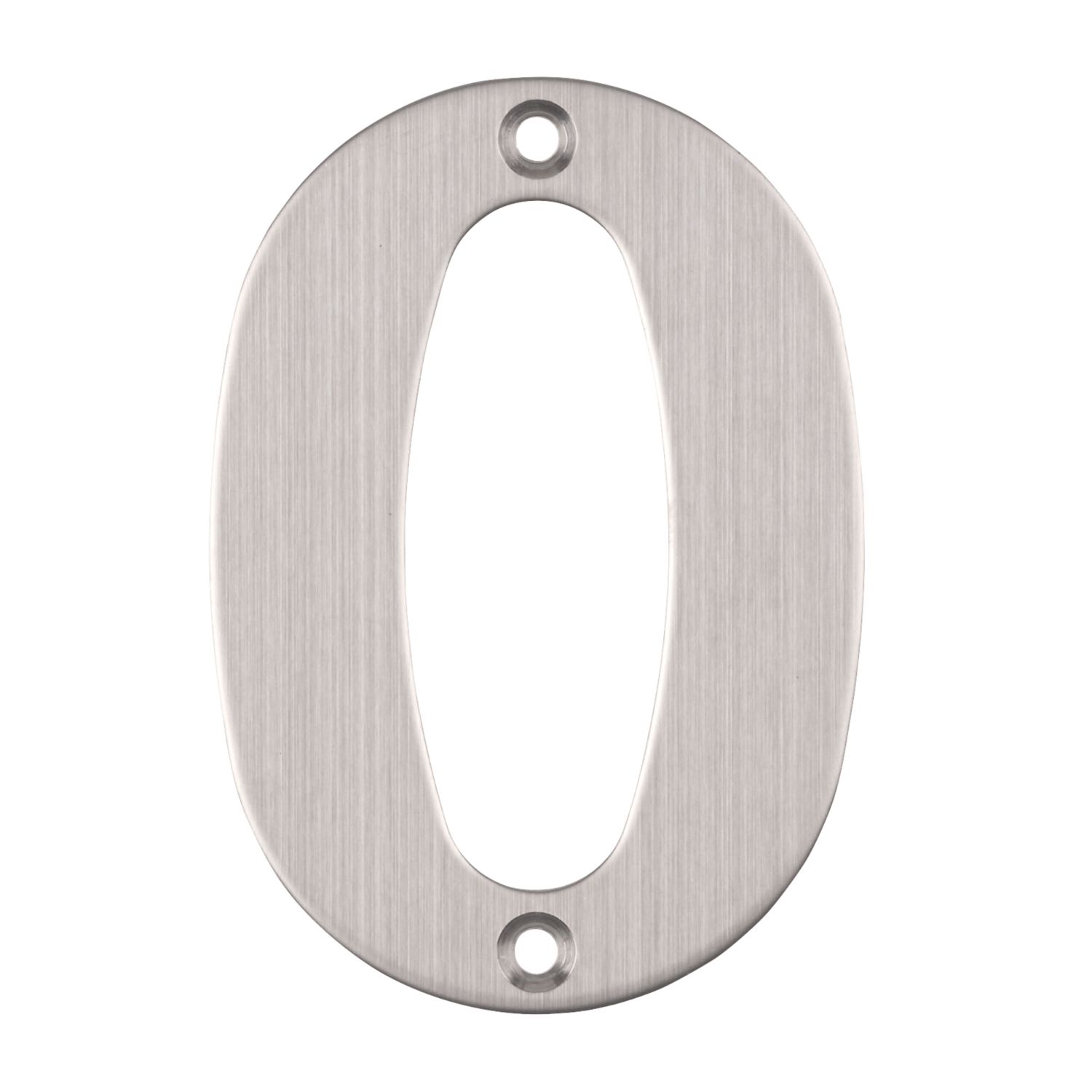 Eclipse Door Numeral 0 Satin Stainless Steel 102mm (61277)