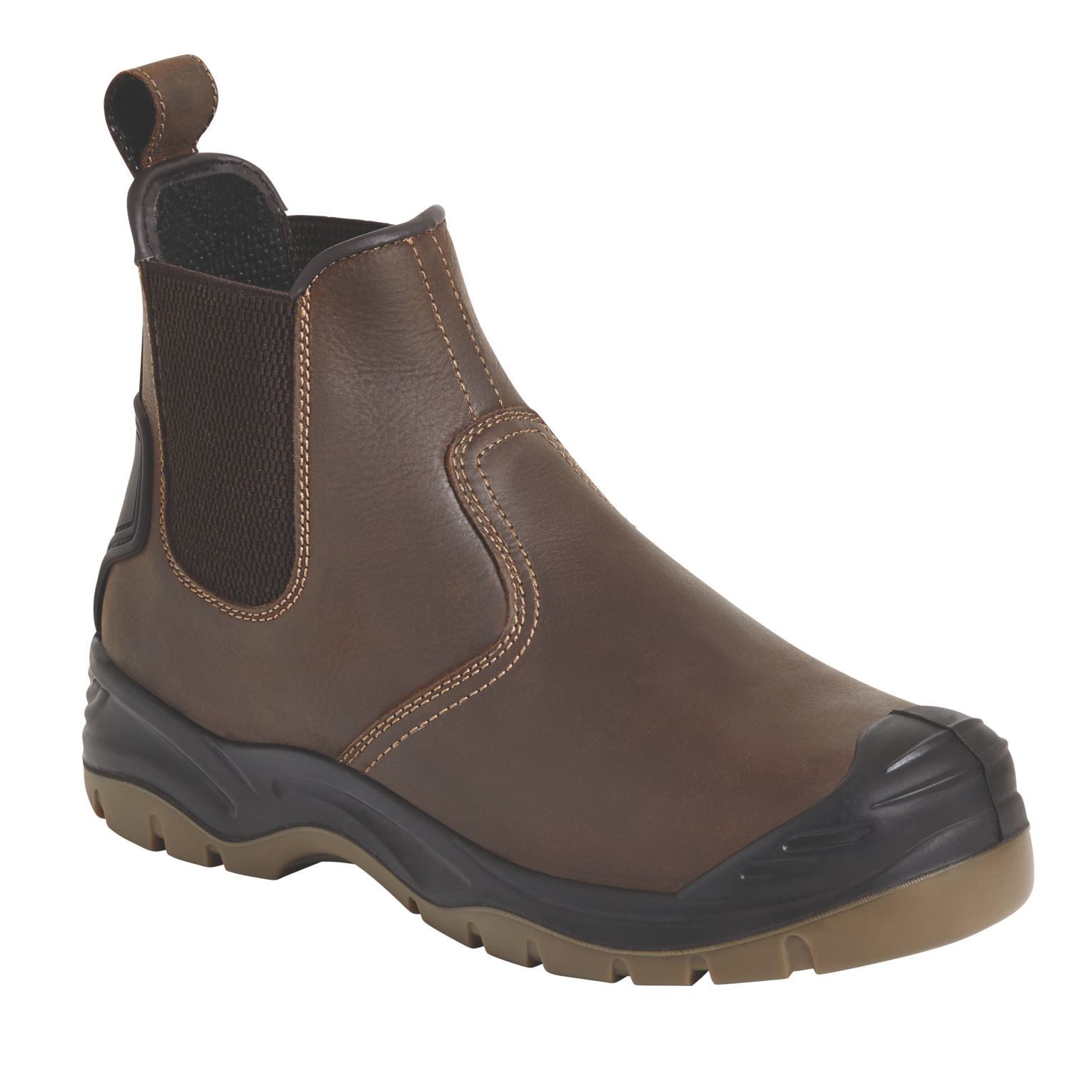 Apache AP715SM Size 7 Brown Water-Resistant Steel Toe Cap Safety Dealer Boots (612VG)