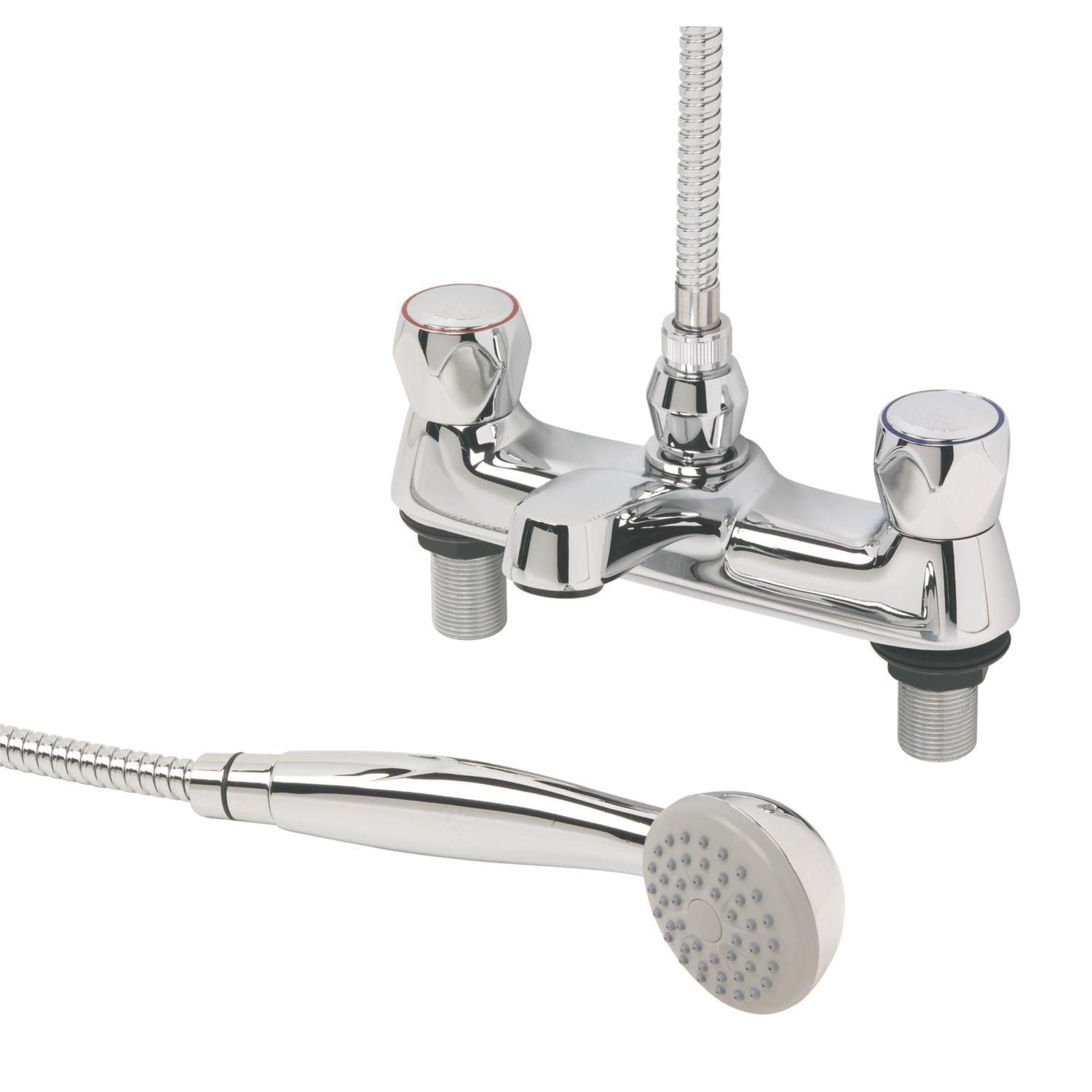 Swirl Contract Chrome 88mm Deck Mounted Dual Control Manual Shower Mixer Tap (61344)