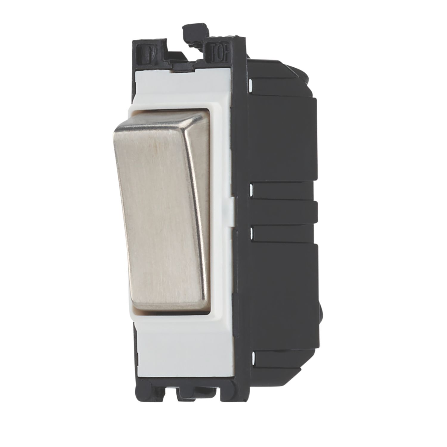 Contactum 20AX Grid SP Control Switch Brushed Steel with White Inserts (614RV)