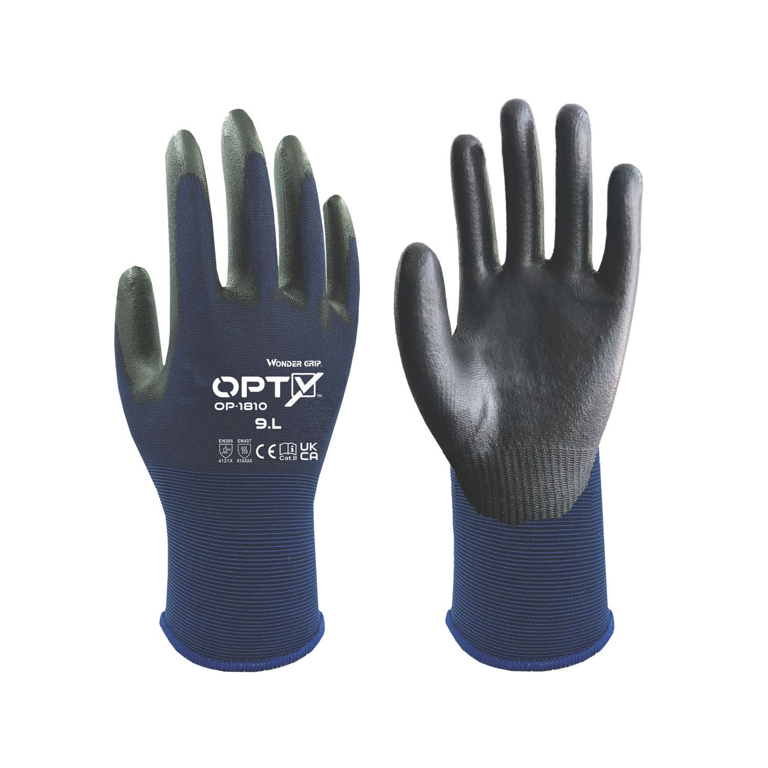 Wonder Grip OP-1810 Opty General Handling Gloves Blue Large (614VJ)