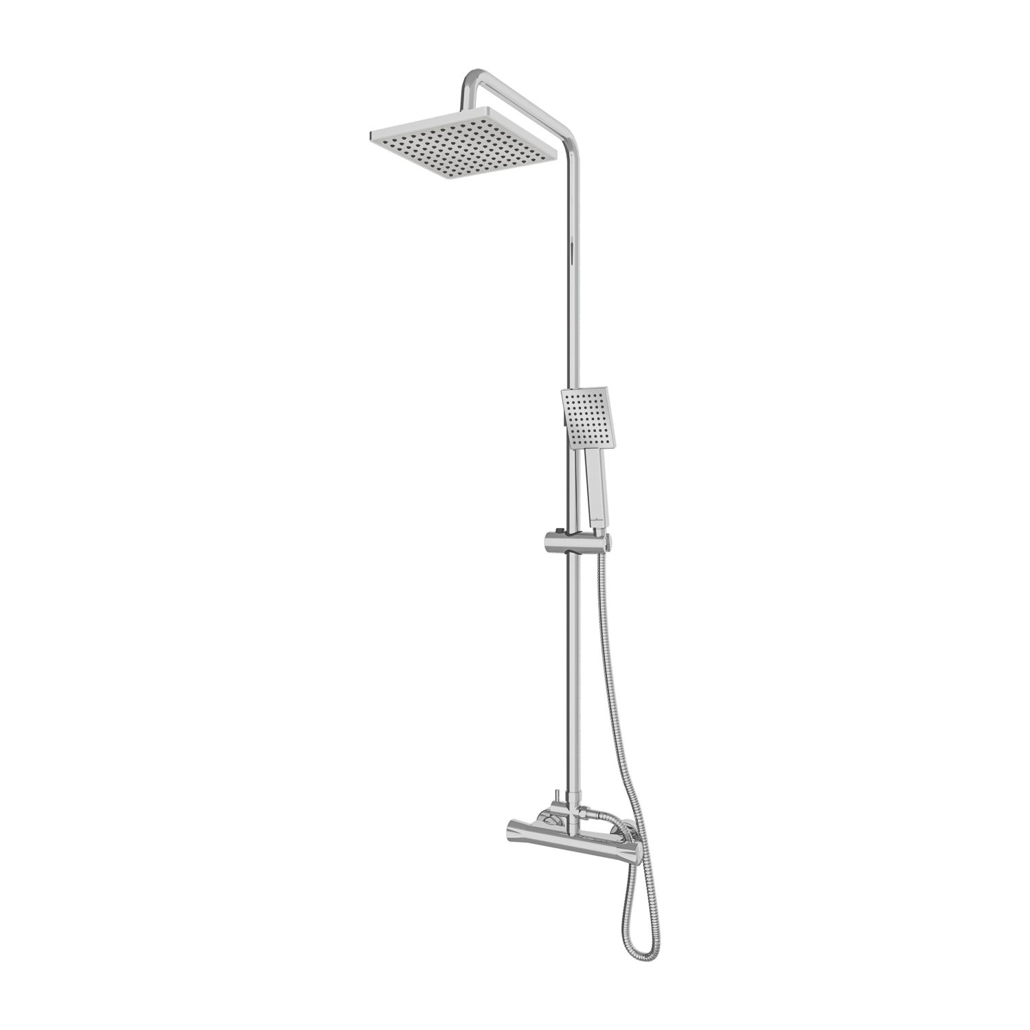 Gainsborough Square Dual Outlet HP Rear-Fed Exposed Chrome Thermostatic Mixer Shower (616HY)
