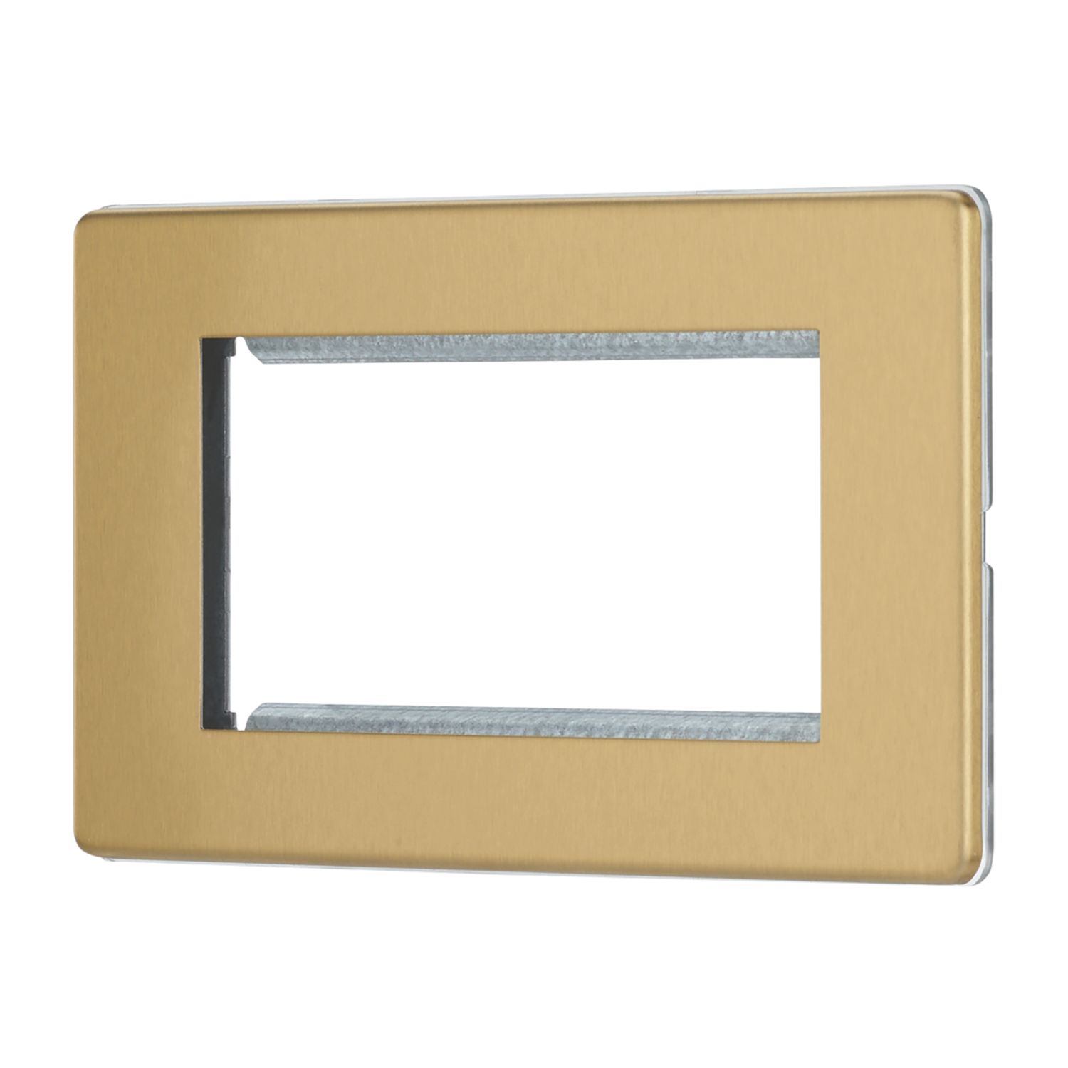 Contactum Lyric 4-Module Modular Faceplate Brushed Brass (616RR)