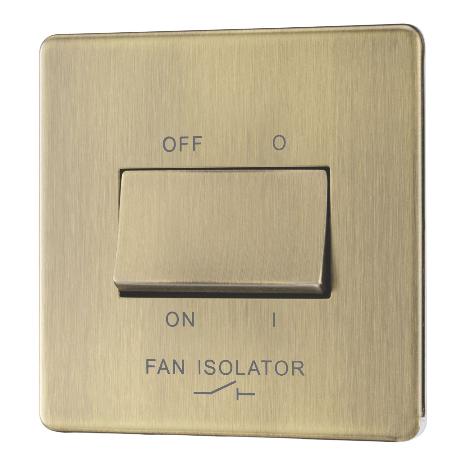 LAP 10A 1-Gang 3-Pole Fan Isolator Switch Antique Brass with Colour-Matched Inserts (617PN)