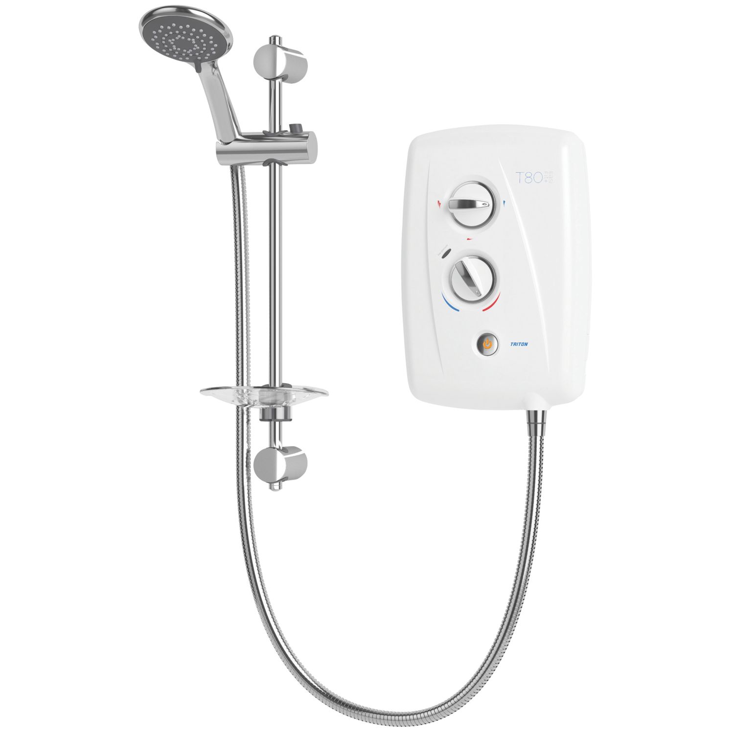 Triton T80 Easi-Fit + White/Chrome 7.5kW Electric Shower (618HF)