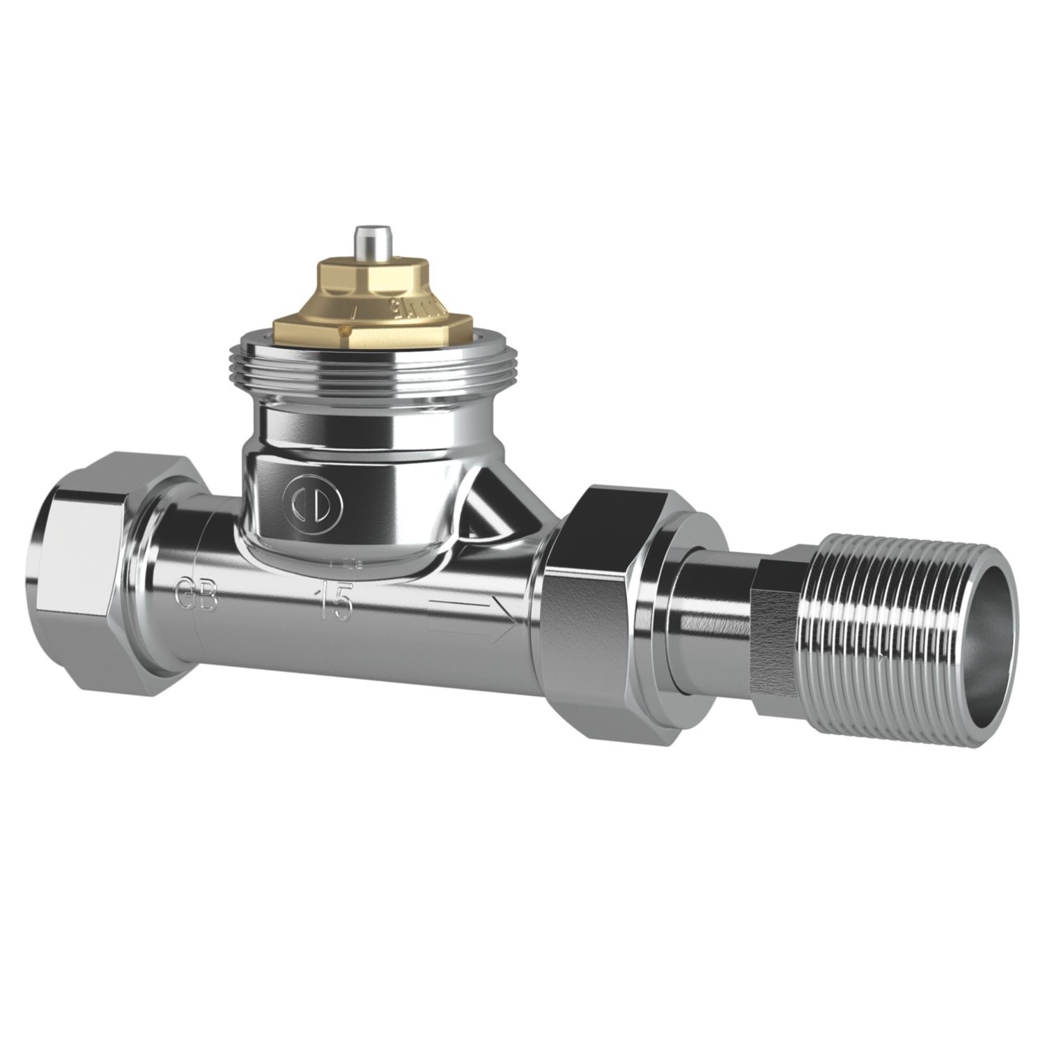 Drayton 15mm x 1/2" Chrome Straight Traditional Thermostatic Radiator Valve Body (618RG)