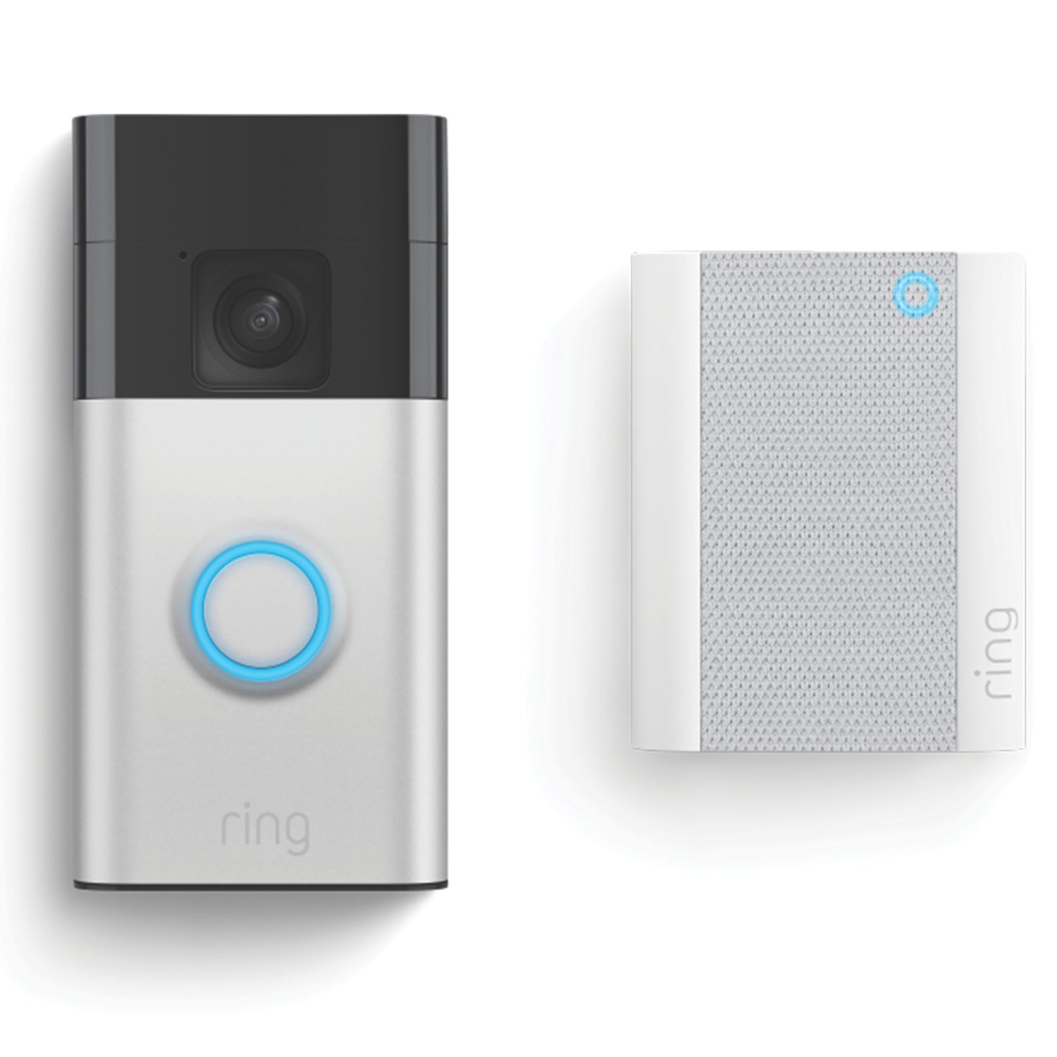 Ring Wired or Wireless Smart Video Doorbell & Chime Satin Nickel (618YR)