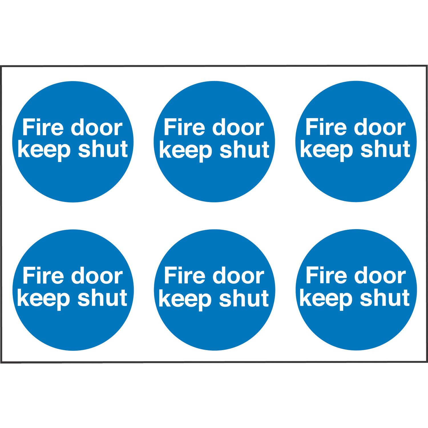 Non Photoluminescent "Fire Door Keep Shut" Adhesive Labels 100mm x 100mm 30 Pack (62069)