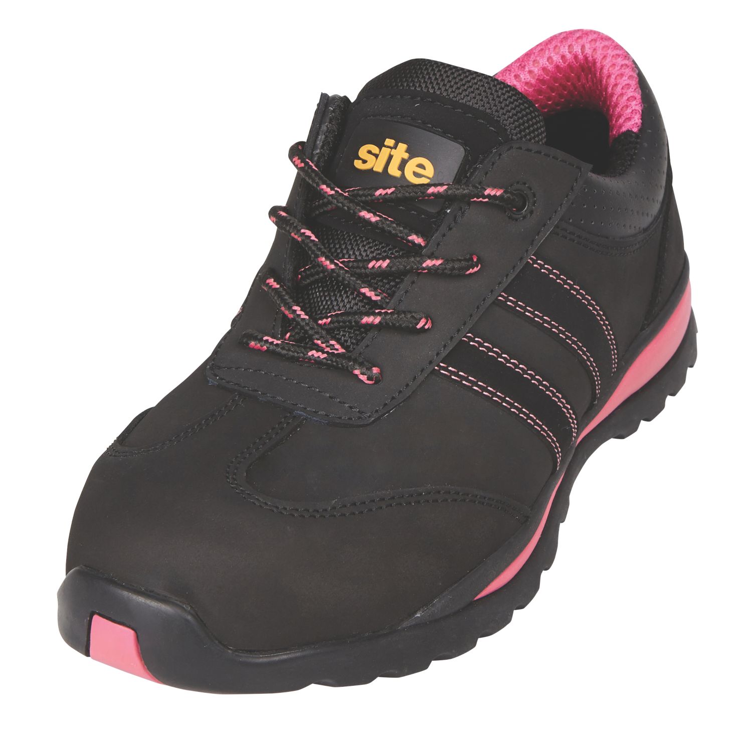 Site Dorain Size 7 Womens Black Steel Toe Cap Safety Trainers (621FH)