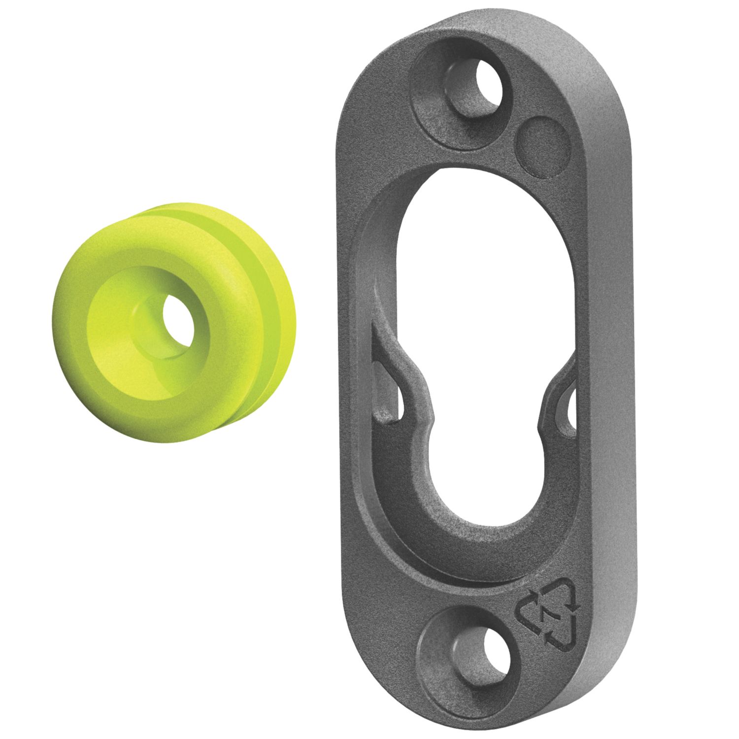 Button-Fix Type 1 Fully Rebated Panel Fixings Set Charcoal Black & Lime Green 30 Pieces (621JC)