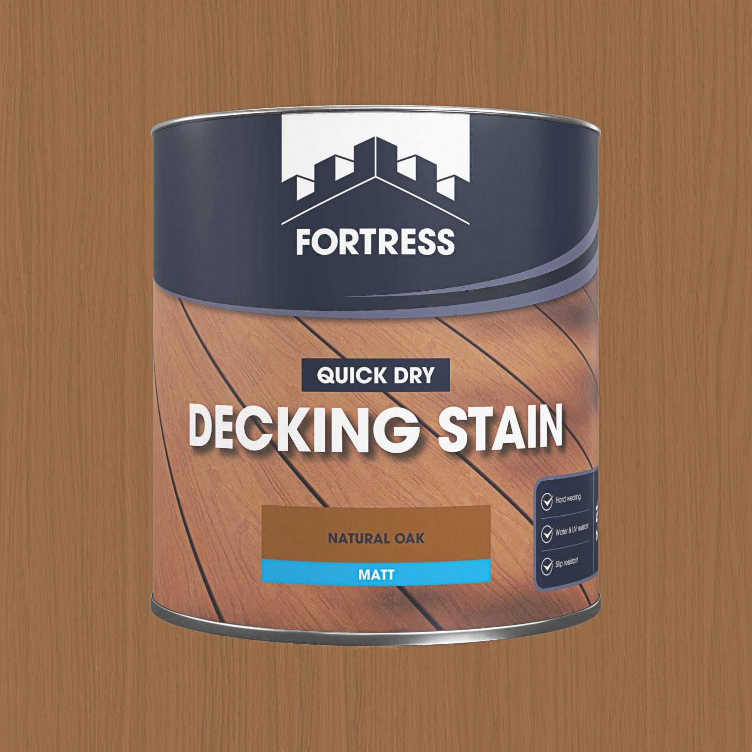 Fortress 2.5Ltr Natural Oak Anti Slip Decking Stain (621PC)