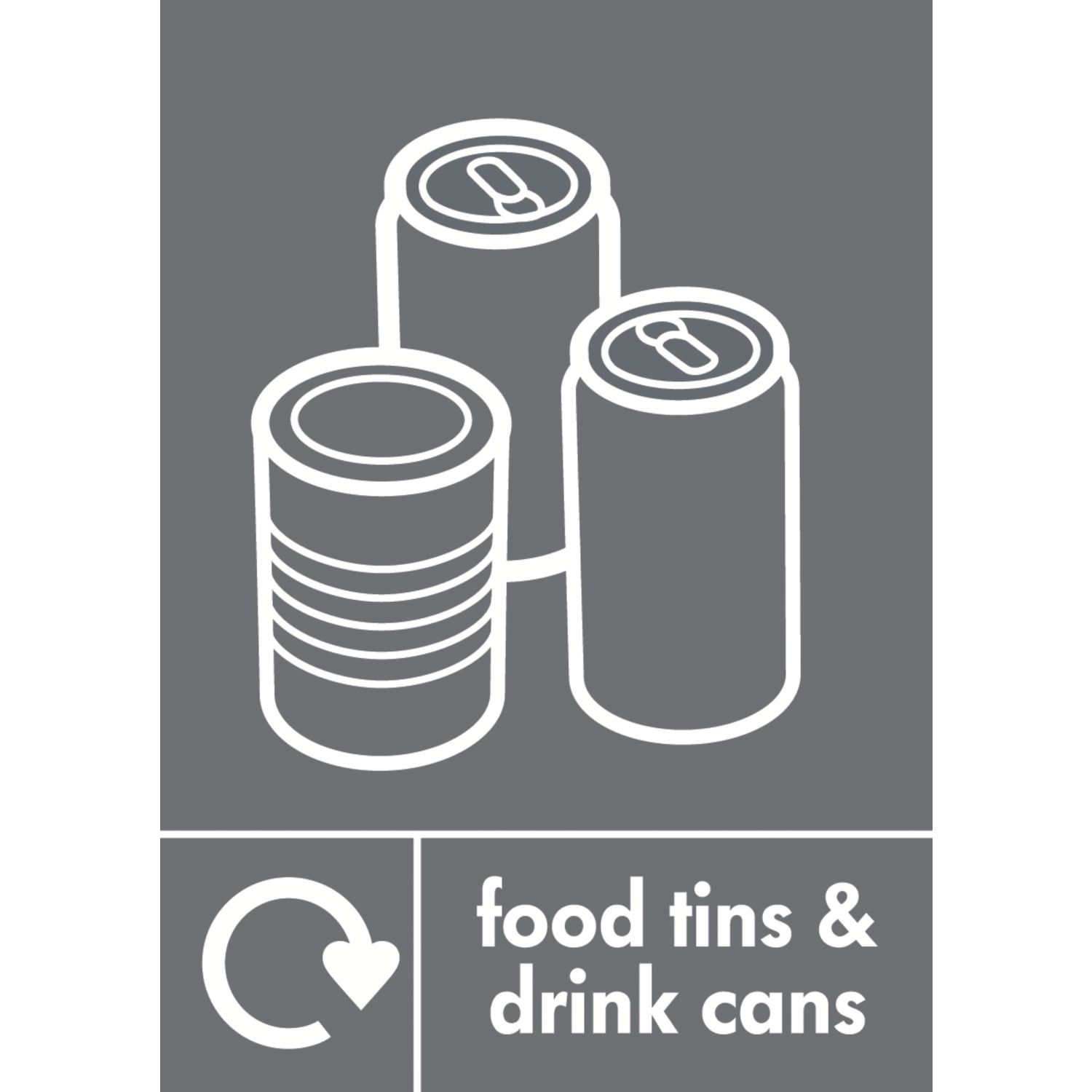 Essentials Food Tins and Drink Cans Recycling Sign 297mm x 210mm (621YU)
