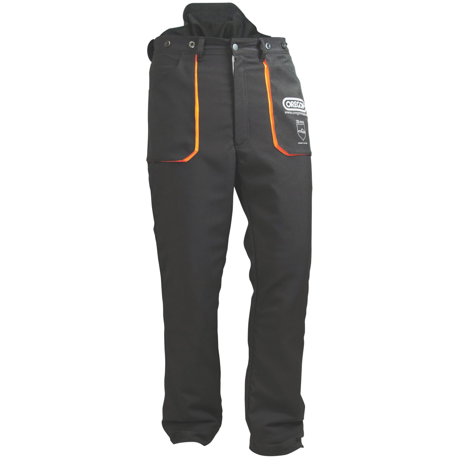 Oregon Yukon Type A Chainsaw Trousers Black/Orange 40-42" W 33" L (622JH)