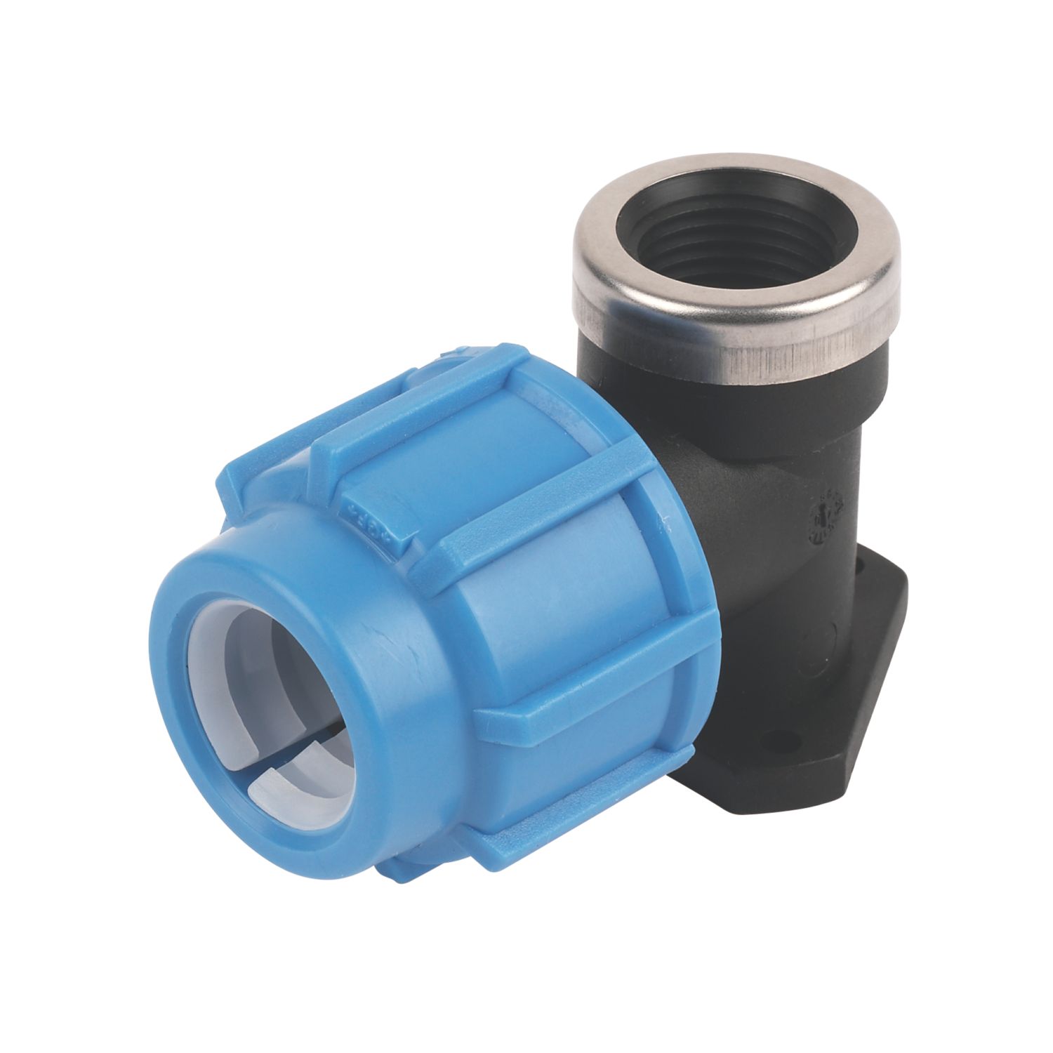 FloPlast MDPE Plastic Wall Plate Elbow 20mm x 1/2" (62324)