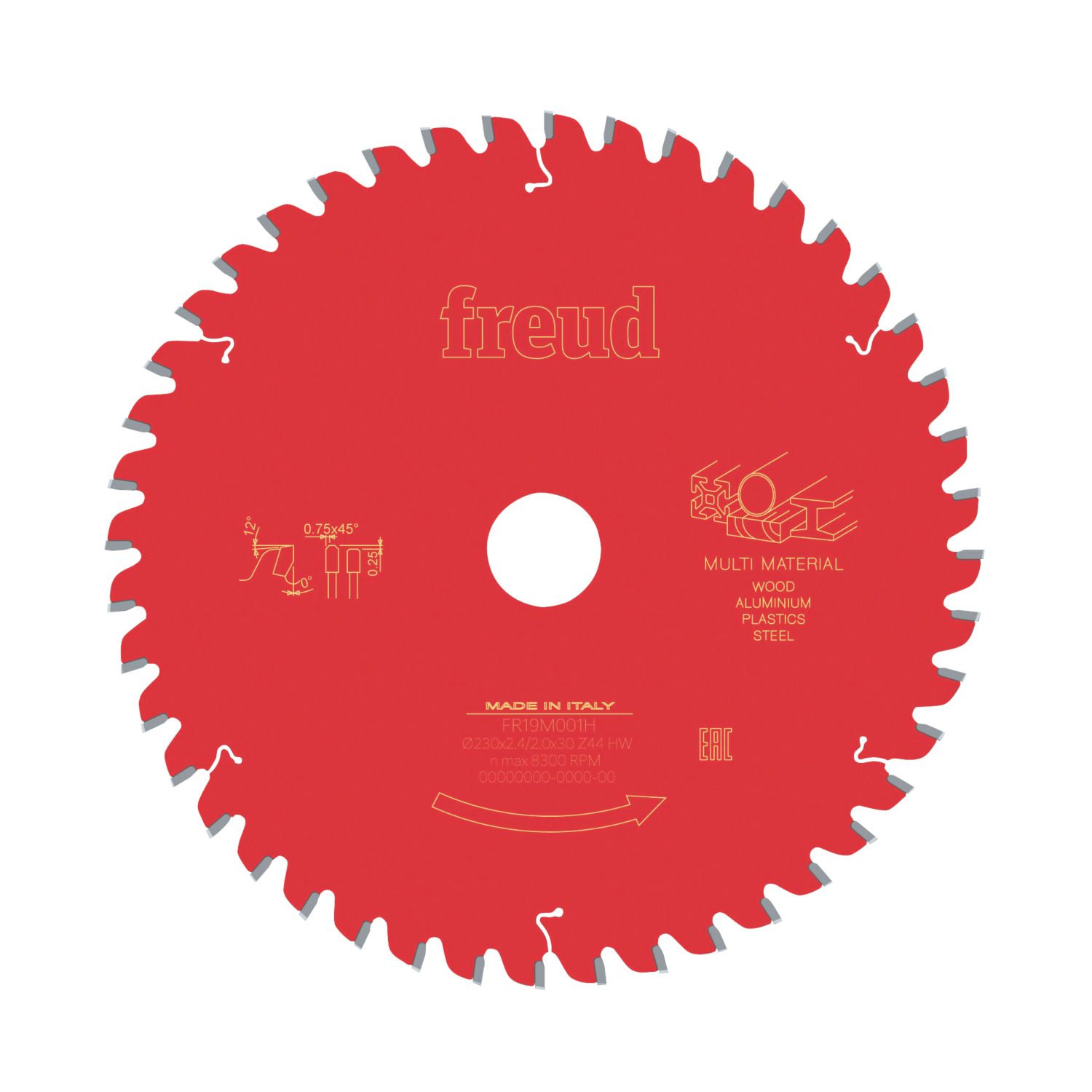 Freud Multi-Material Circular Saw Blade 230mm x 30mm 44T (623KJ)