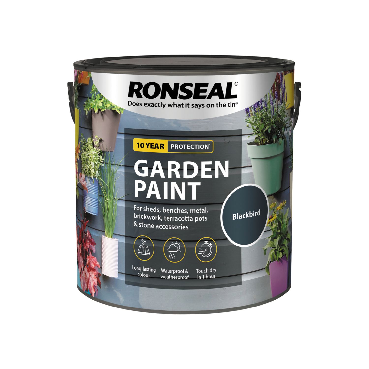 Ronseal 2.5Ltr Blackbird Matt Garden Paint (6243P)