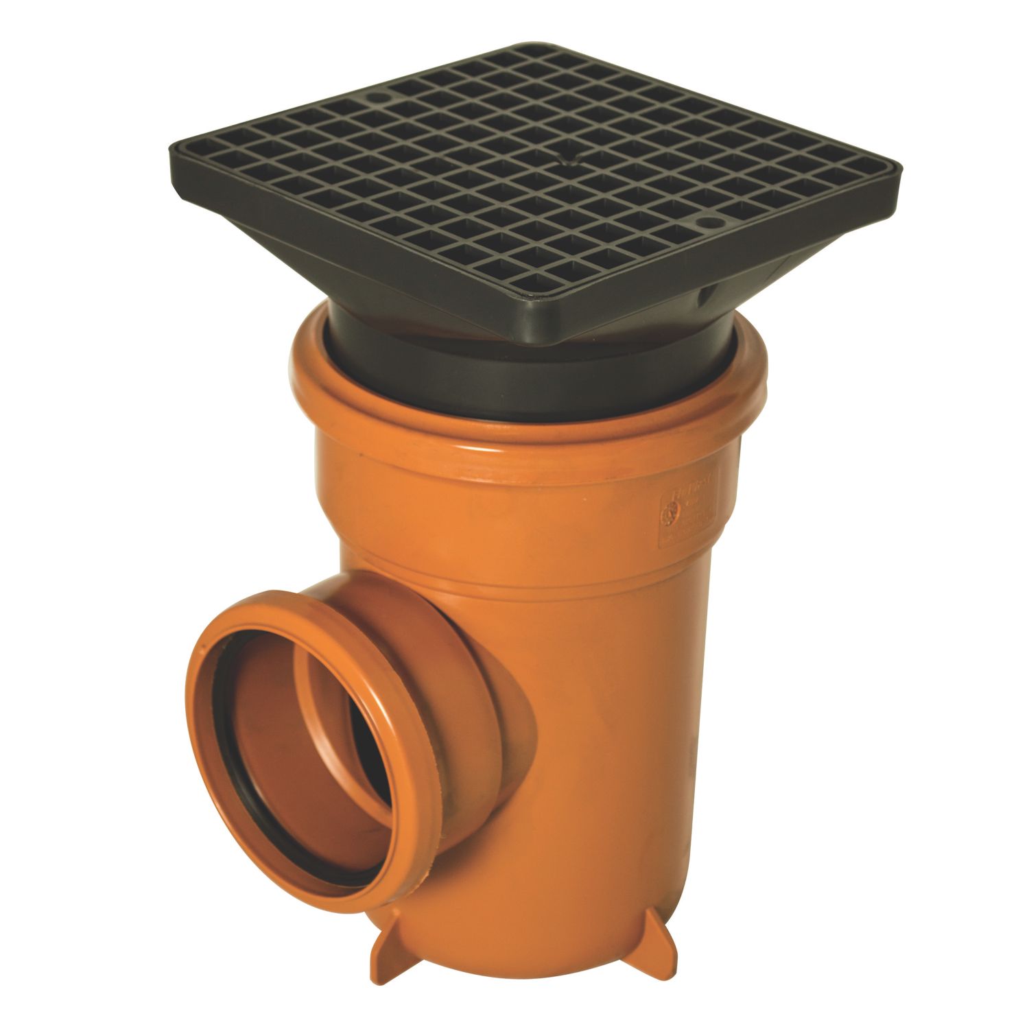 FloPlast Push-Fit Single Socket Square Grid Bottle Gully 110mm (6244K)