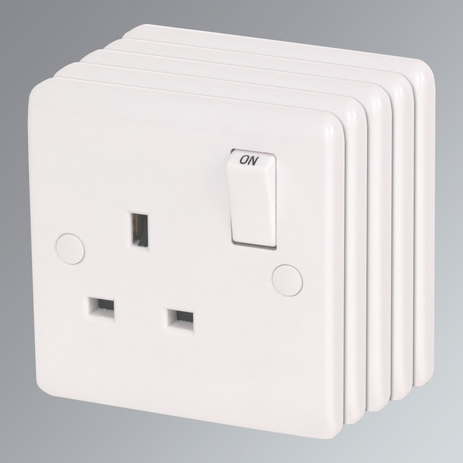 LAP 13A 1-Gang DP Switched Plug Sockets White 5 Pack (62465)