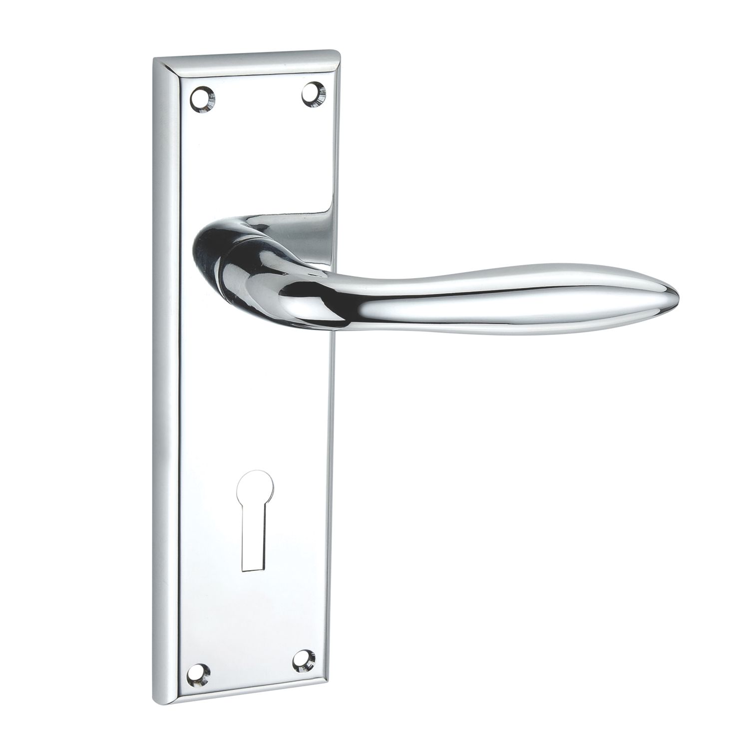 Smith & Locke Blyth Fire Rated Lever Lock Door Handle Pair Polished Chrome (624HY)