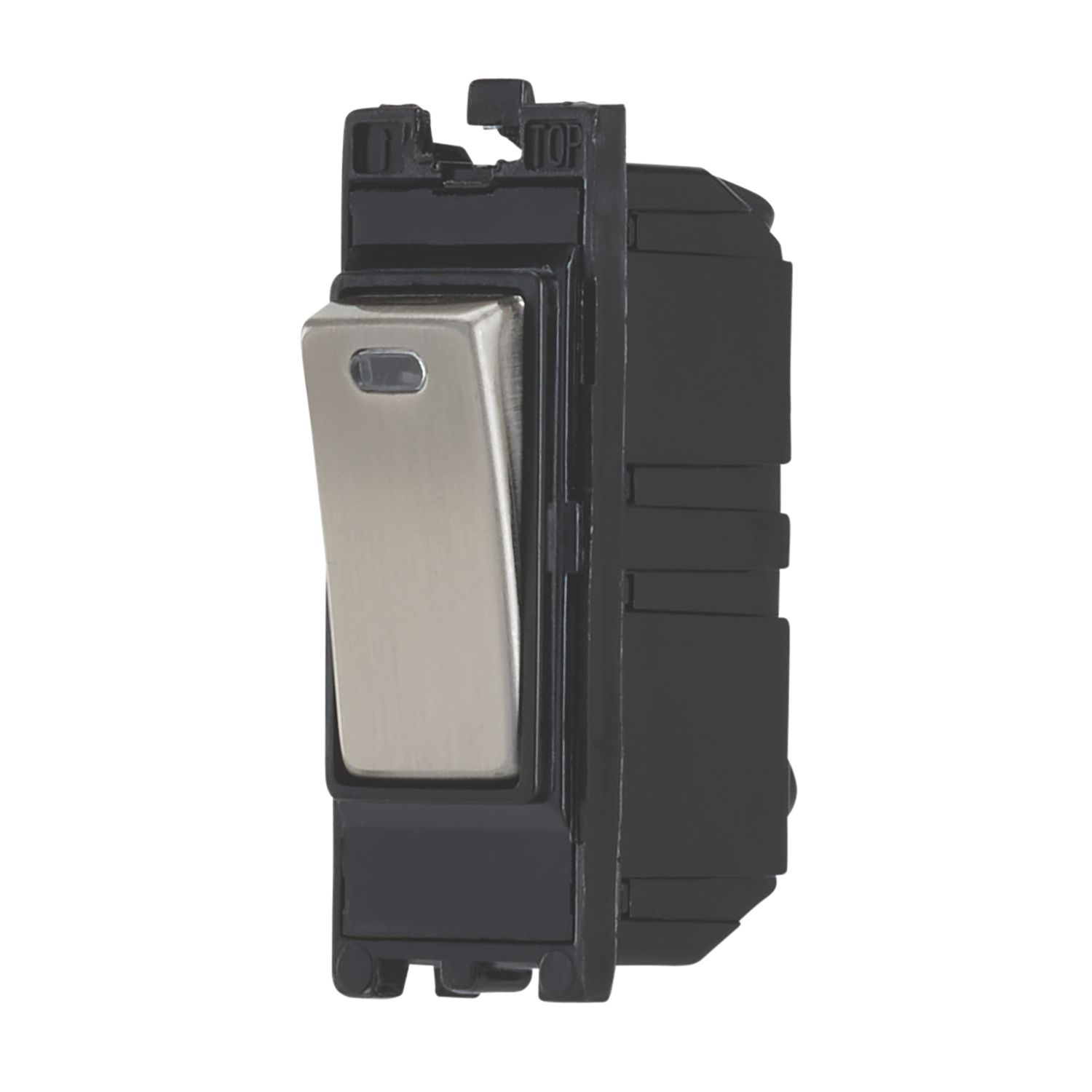 Contactum 20AX Grid DP Control Switch Brushed Steel with Black Inserts (624RV)