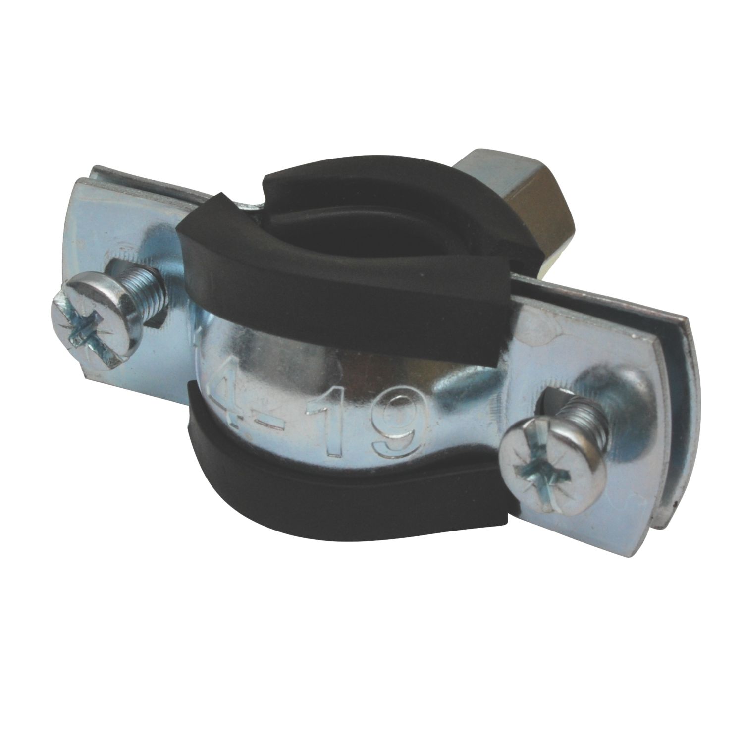 Tesla 14-19mm Rubber-Lined Pipe Clips Black/Steel 5 Pack (6250V)