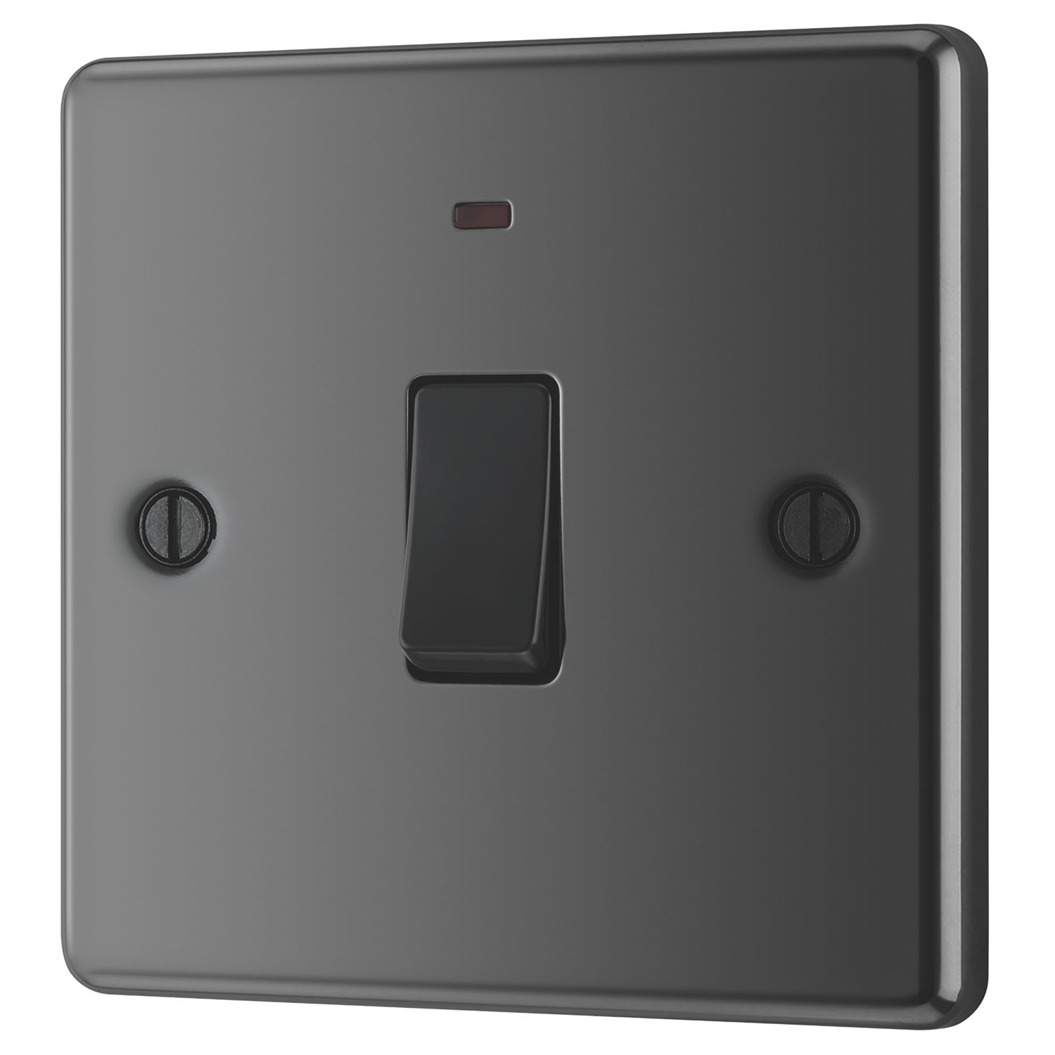 LAP 20A 1-Gang DP Control Switch Black Nickel with Neon with Black Inserts (62613)