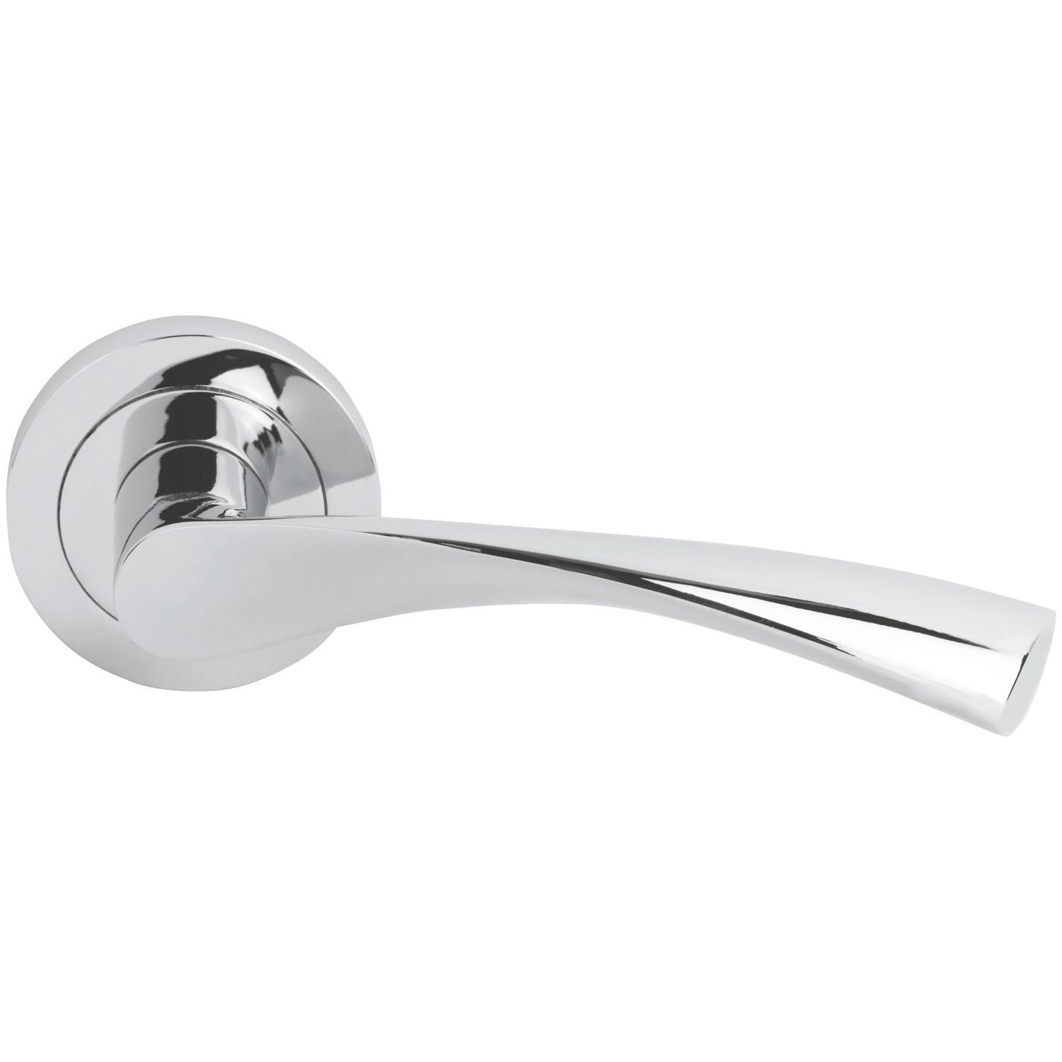 Smith & Locke Bude Fire Rated Lever on Rose Door Handles Pair Polished Chrome (626FH)