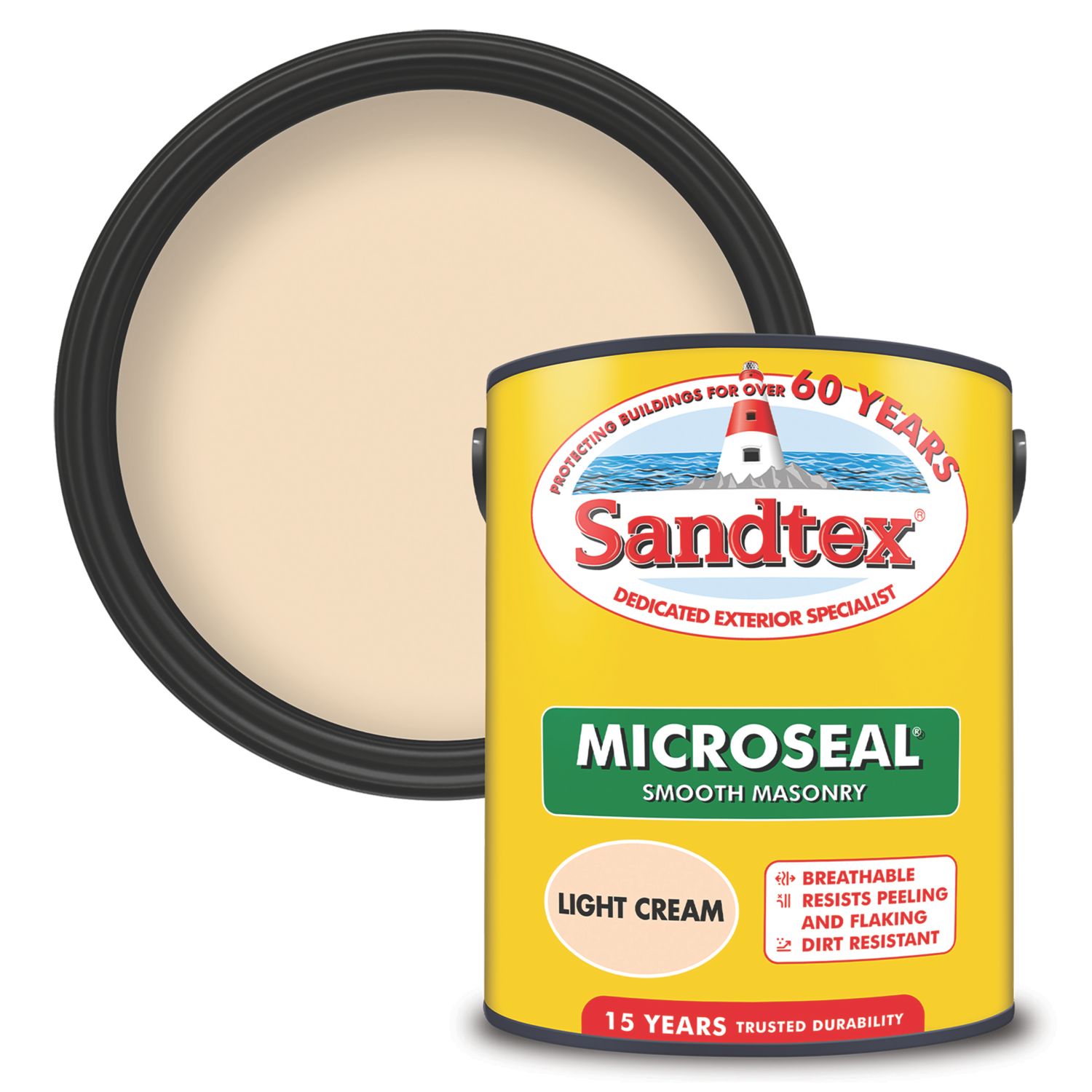 Sandtex 5Ltr Ultra Smooth Light Cream Masonry Paint (627AK)