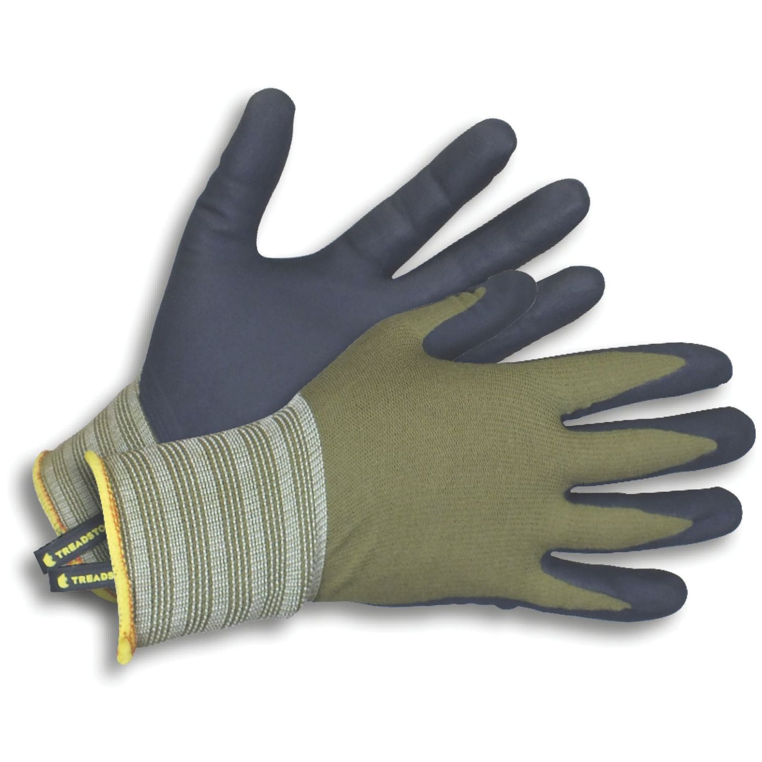 ClipGlove Weeding Polyester Gardening Gloves Navy / Khaki Medium (627YE)