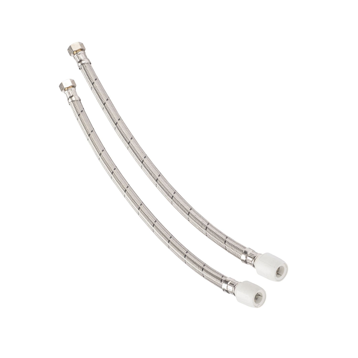 Hep2O Push-Fit Connection Flexible Tap Connectors 15mm x 1/2" x 500mm 2 Pack (6288R)