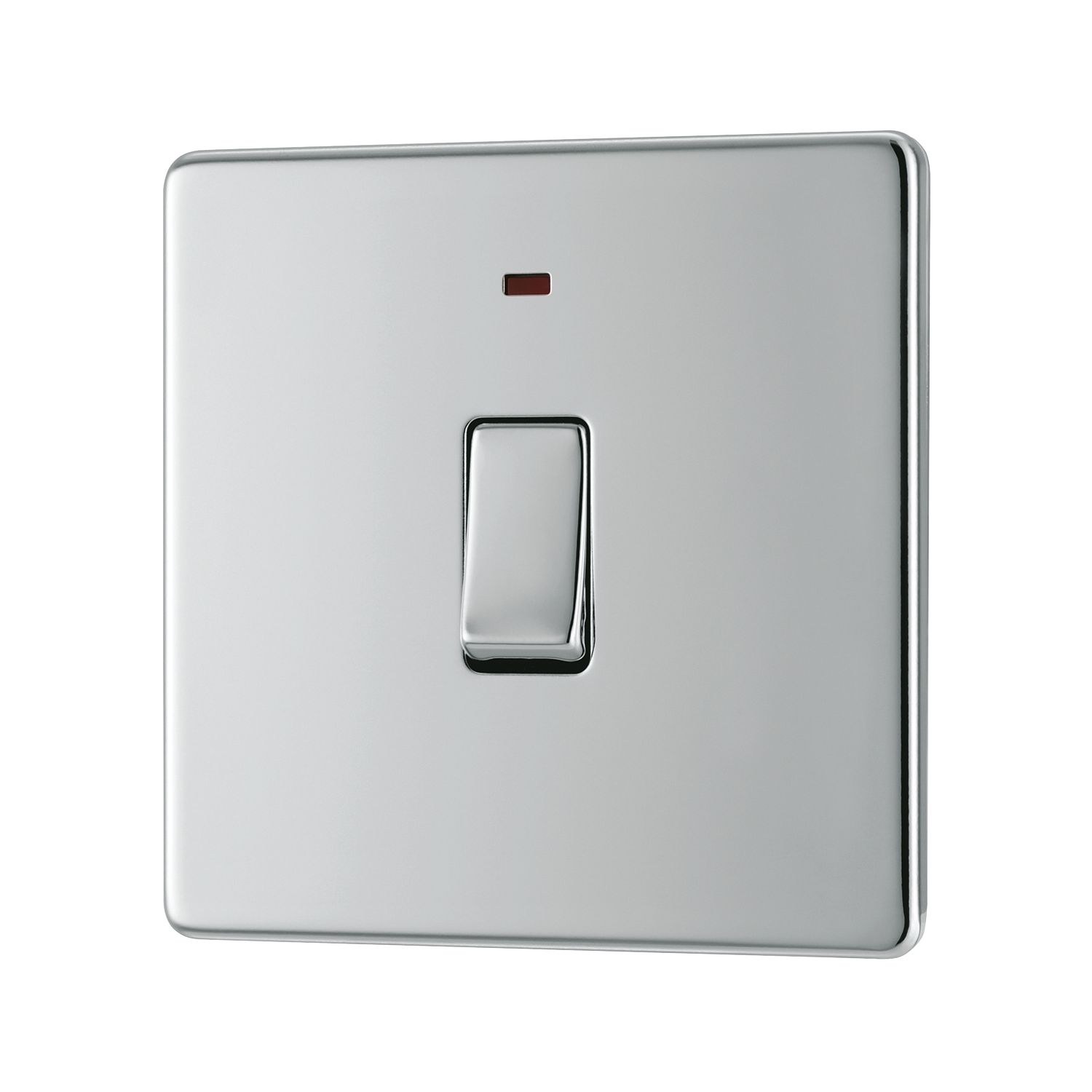 LAP 20A 1-Gang DP Boiler Switch Polished Chrome with LED (629KJ)