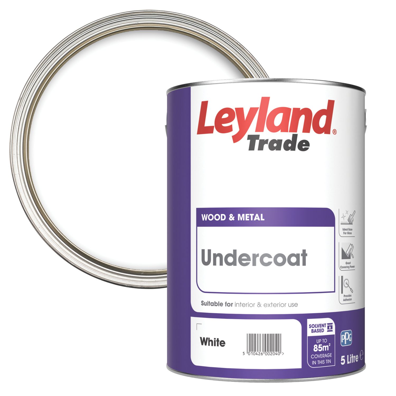 Leyland Trade 5Ltr White Matt Interior & Exterior Wood & Metal Undercoat (63095)