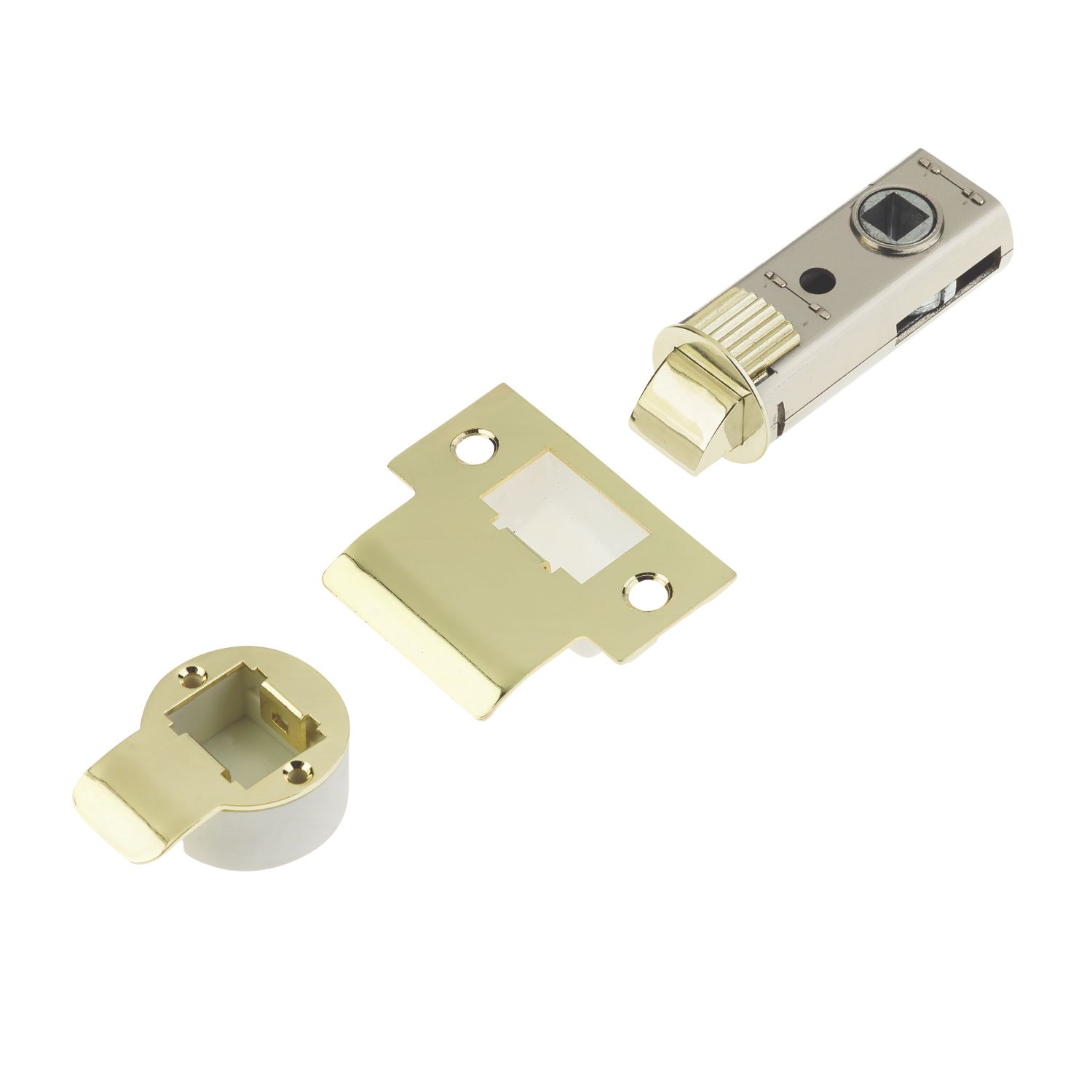 Union Polished Brass Tubular Mortice Latch 60mm Case - 44mm Backset (6313V)
