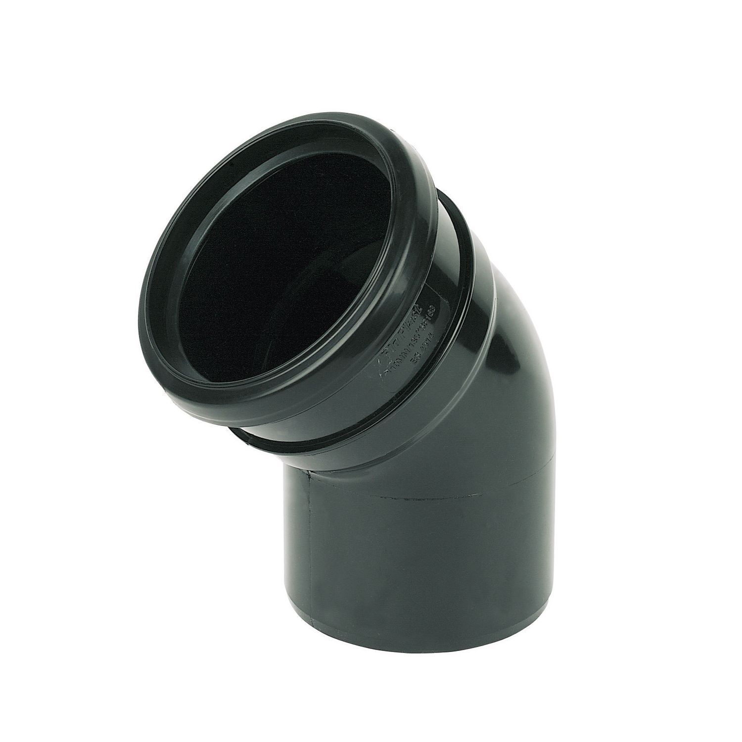 FloPlast Push-Fit 135° Single Socket Bend Black 110mm (63147)