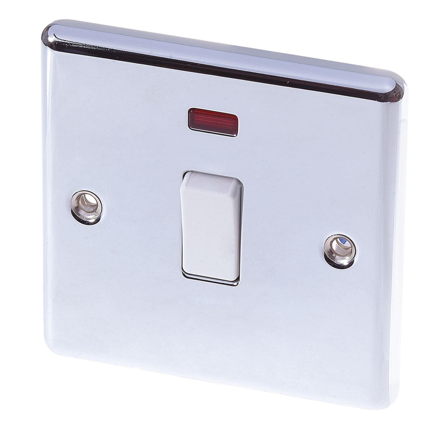 LAP 20A 1-Gang DP Control Switch Polished Chrome with Neon with White Inserts (63192)