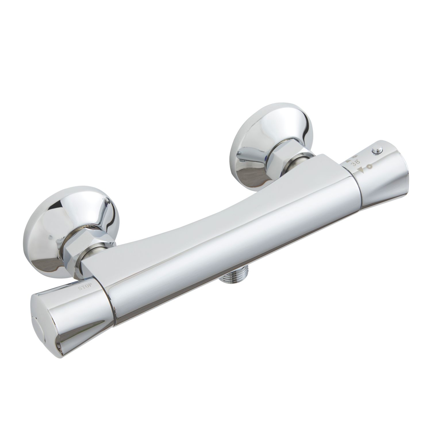 Highlife Bathrooms ASP Slim Exposed Single Outlet Thermostatic Chrome Shower Bar Valve (631PW)