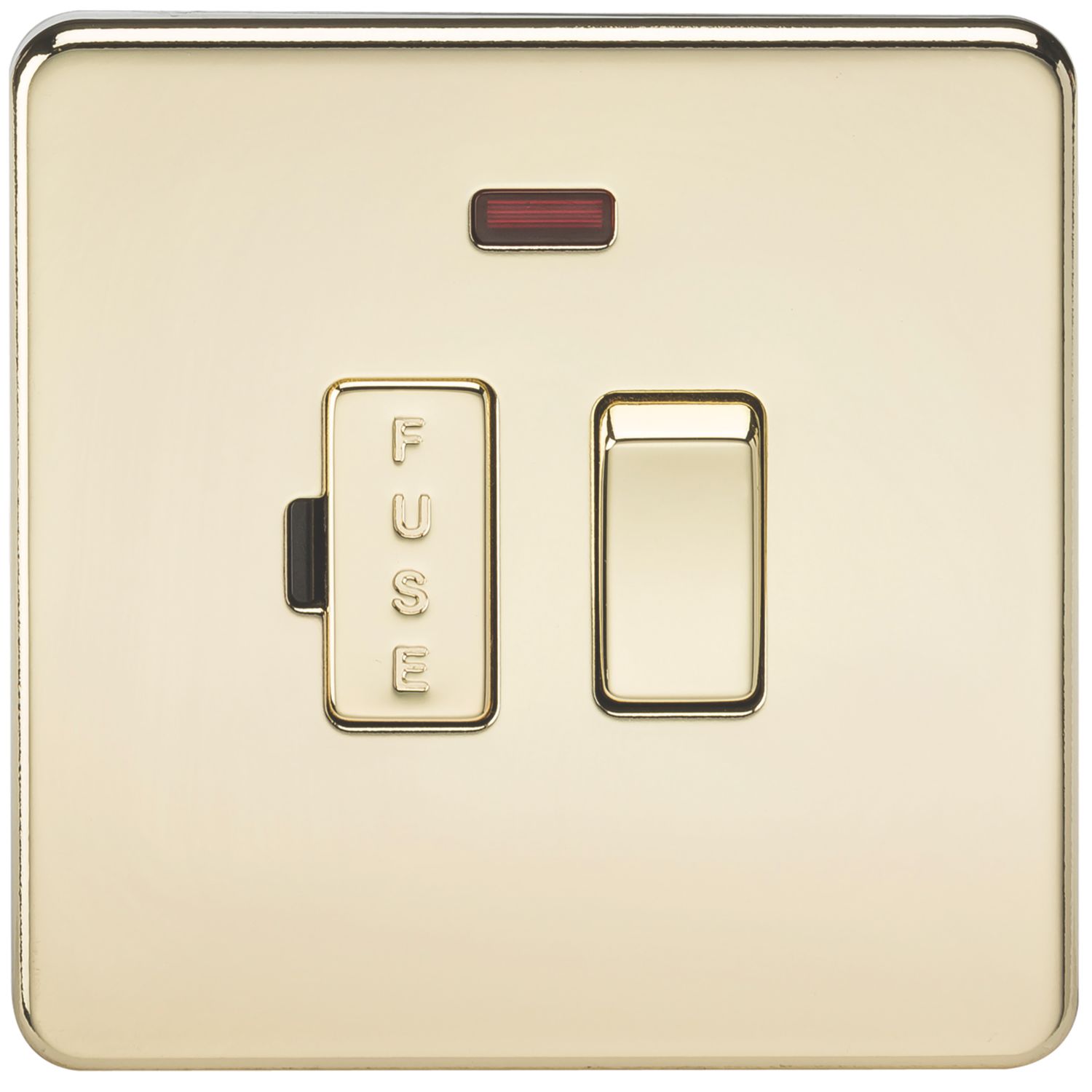 Knightsbridge 13A Switched Fused Spur with LED Polished Brass (631TY)