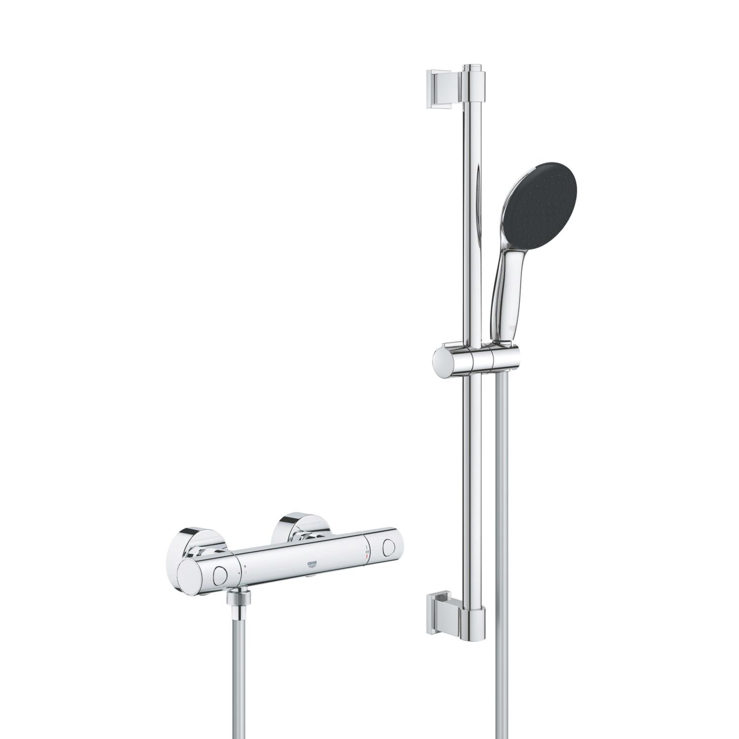 Grohe Precision Get HP Rear-Fed Exposed Chrome Thermostatic Shower Mixer Set 600mm (631YX)