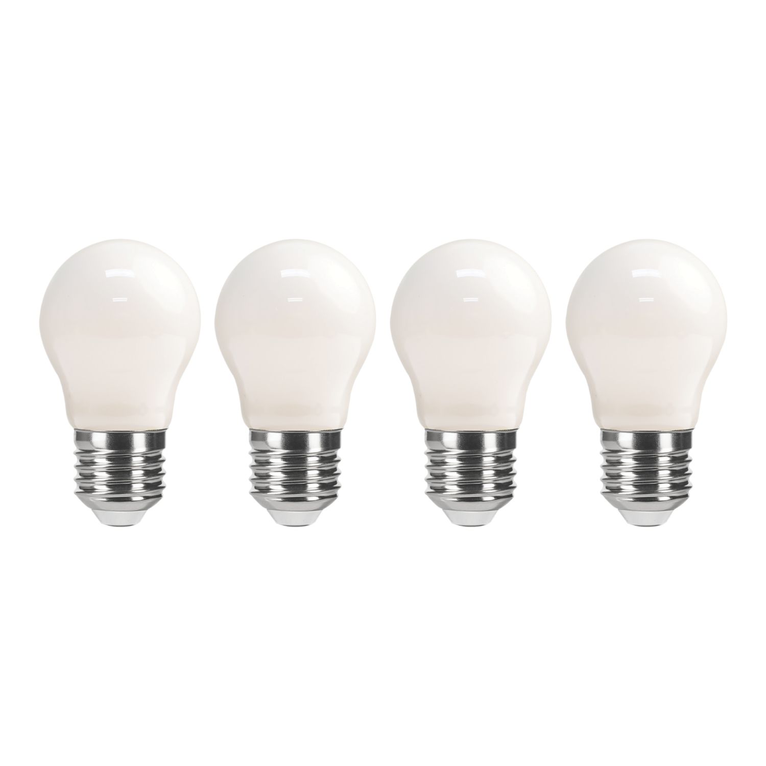 LAP E27 Mini Globe LED Light Bulb Milky 470lm 2.9W 4 Pack (632CF)